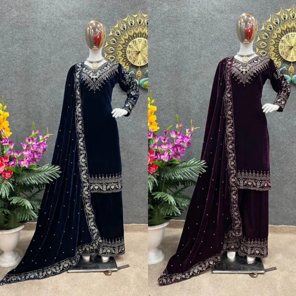 Ethenika Winter Special Designer Ready to Wear Velvet Suit - Premium from Ethenika.com - Just INR 3290! Shop now at Ethenika.com