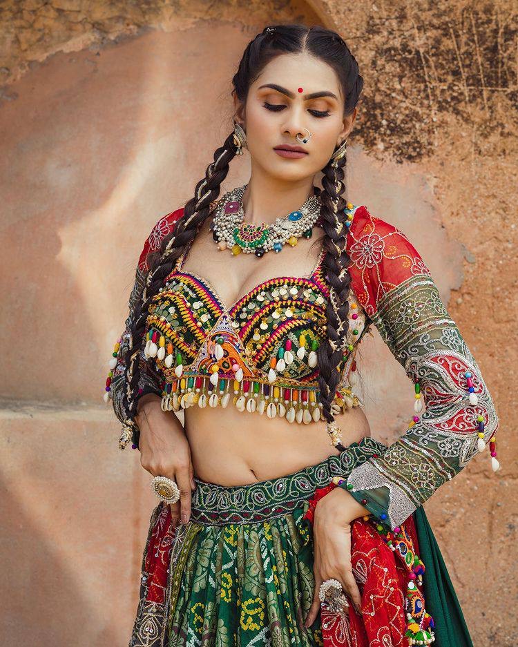 Butter Silk Heavy Gujrati Kutchi work Navratri Special Chaniya Choli