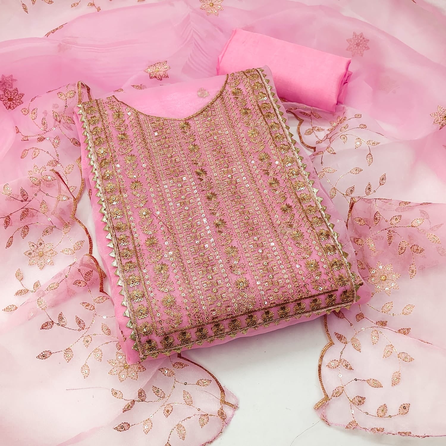 Organza Silk with Multi work Womens Dress Material ( Unstitched) - Premium  from Ethenika.com - Just INR 1590! Shop now at Ethenika.com