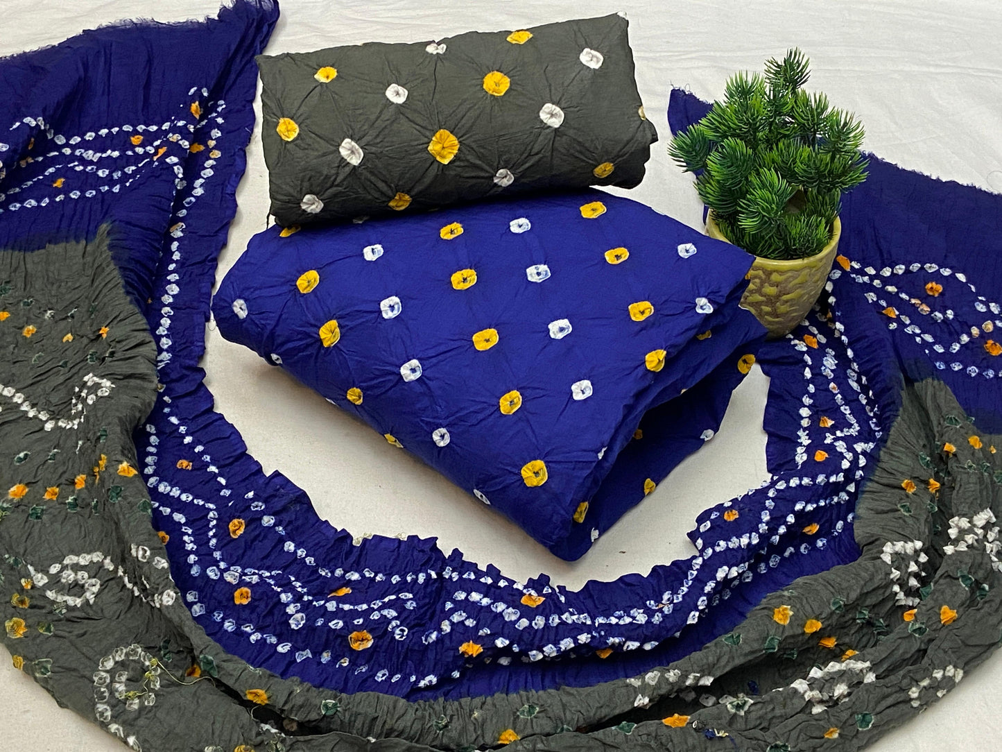 Cotton Bandhani Dress Material - Premium from Ethenika.com - Just INR 1590! Shop now at Ethenika.com