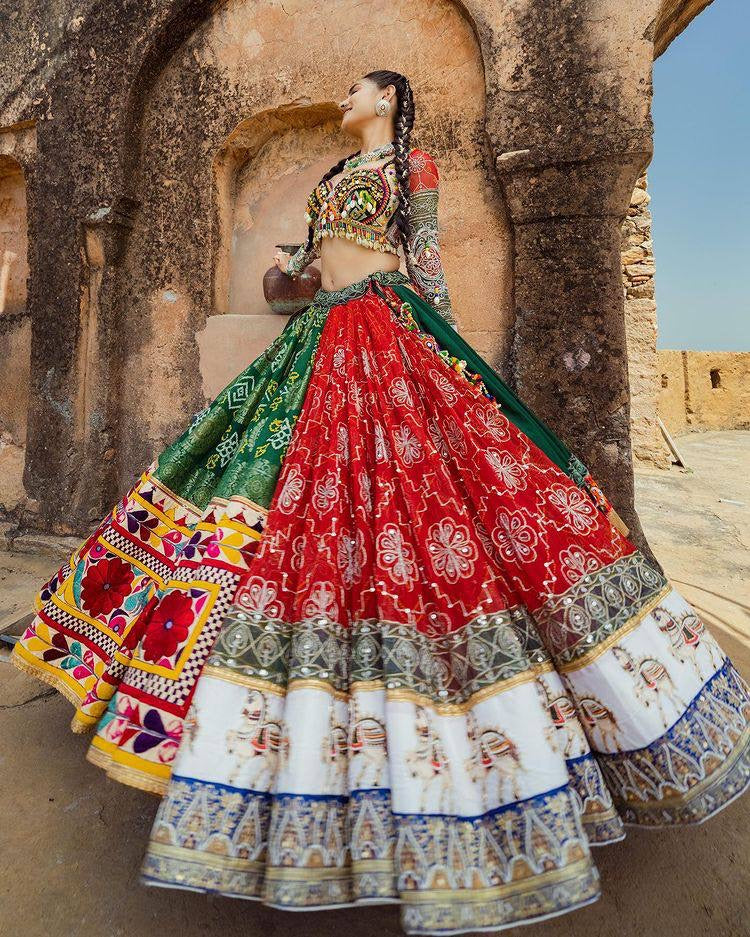 Butter Silk Heavy Gujrati Kutchi work Navratri Special Chaniya Choli