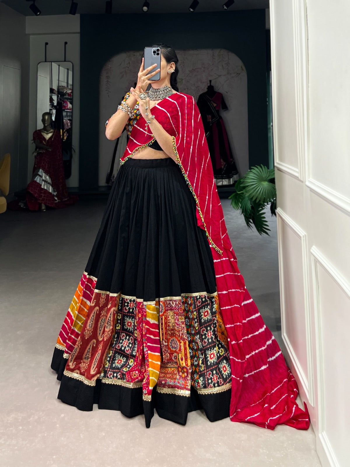 Rayon Printed with Gamthi Work Authentic Gujrati Navratri Chaniya Choli - Premium from Ethenika.com - Just INR 4990! Shop now at Ethenika.com