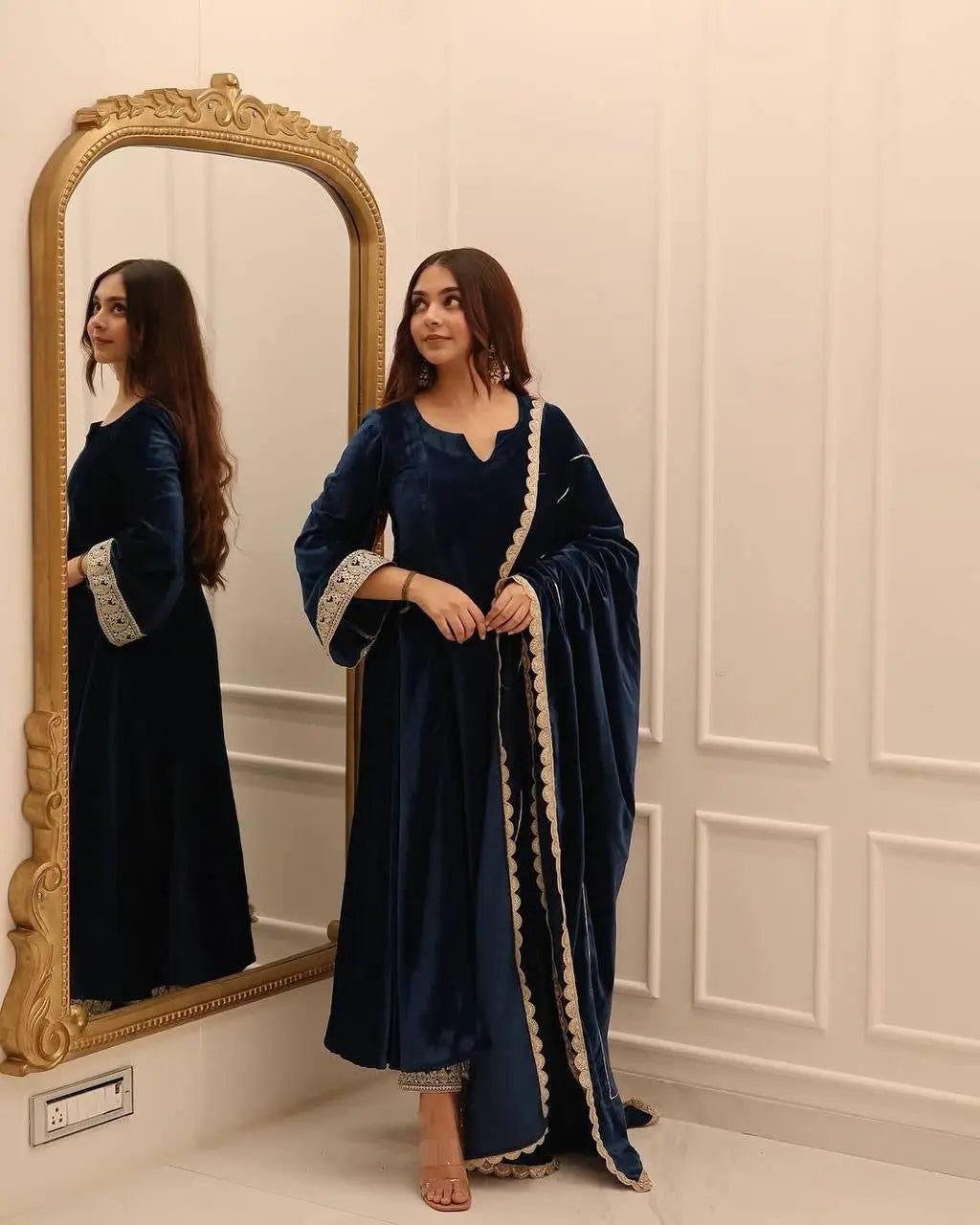 Ethenika Premium Ready to wear Velvet Suit - Premium  from Ethenika.com  - Just INR 2990! Shop now at Ethenika.com