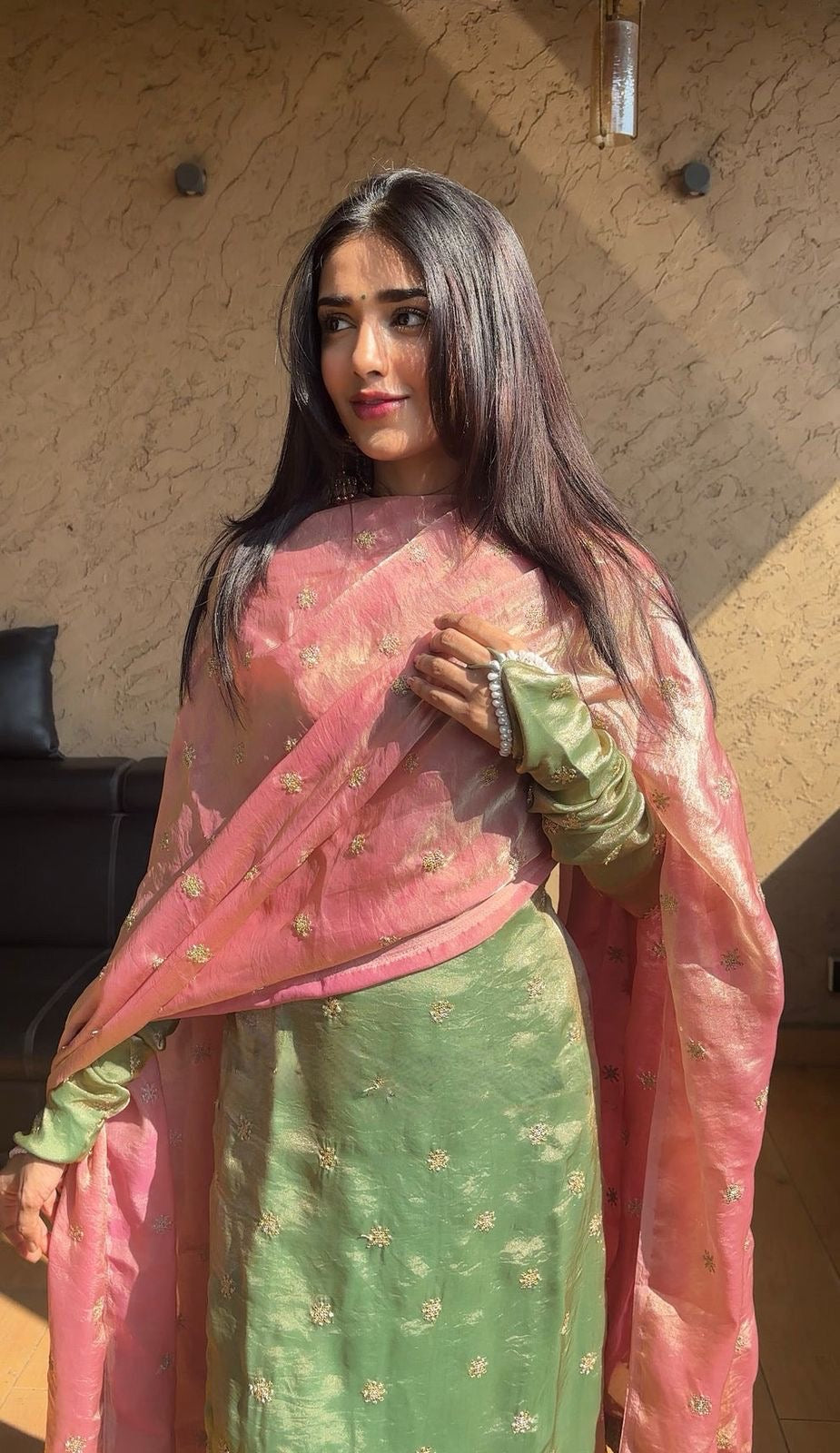 Jimmy Choo Fabric Sequence Embroidery Work Kurti Pant Dupatta Set ( Ready To Wear) - Premium from Ethenika.com - Just INR 3990! Shop now at Ethenika.com