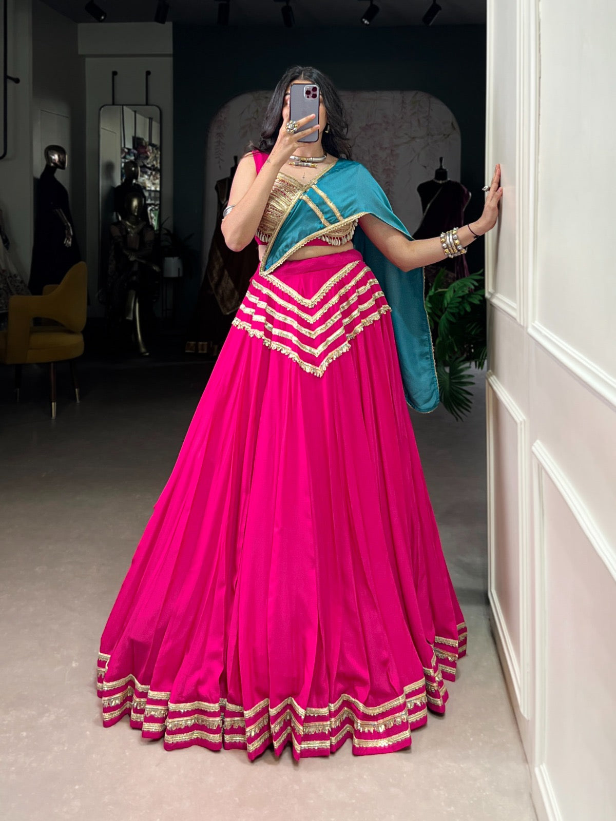 Rayon Sequence Lace with Kodi Work Navratri Special Designer Chaniya Choli (Ready to Wear)
