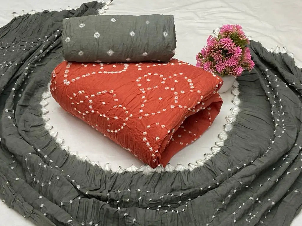 Soft Cotton Hand Crafted Kutch Bandhani Dress Material (Unstitched) - Premium from Ethenika.com - Just INR 1590! Shop now at Ethenika.com