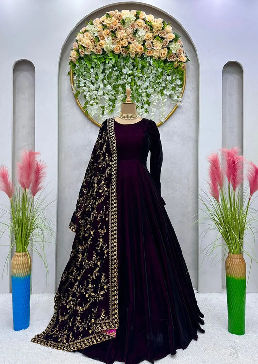 Winter Special Velvet Designer Suit (Stitched) - Premium  from Ethenika.com - Just INR 2990! Shop now at Ethenika.com