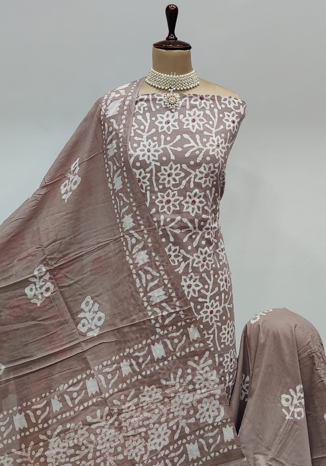 Cotton Original Hand Blocked Wax Batik Dress Material - Premium from Ethenika.com - Just INR 1490! Shop now at Ethenika.com