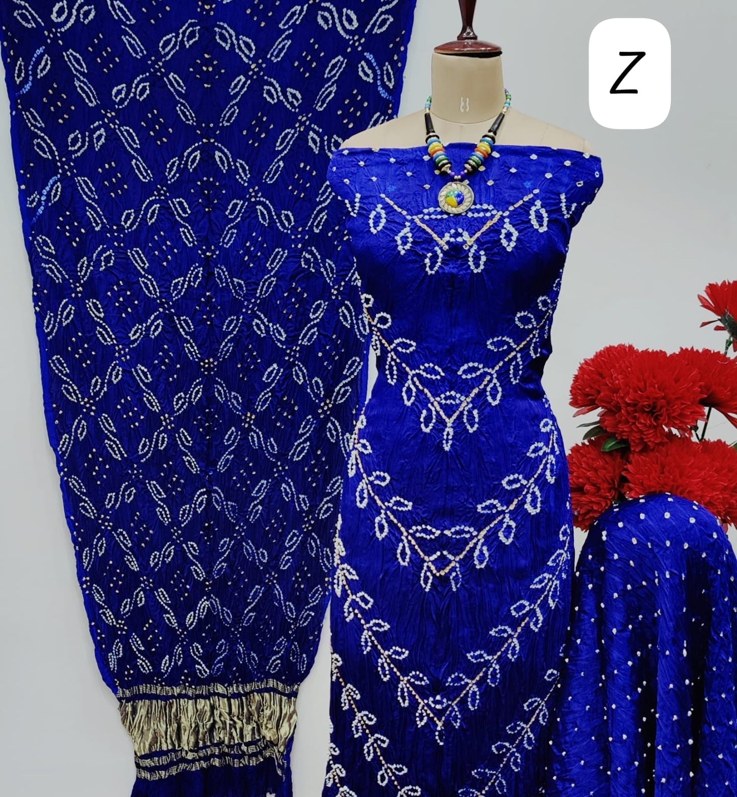 Modal Ghazi Silk Kutchi Bandhani Dress Material (Unstitched) - Premium from Ethenika.com - Just INR 5990! Shop now at Ethenika.com