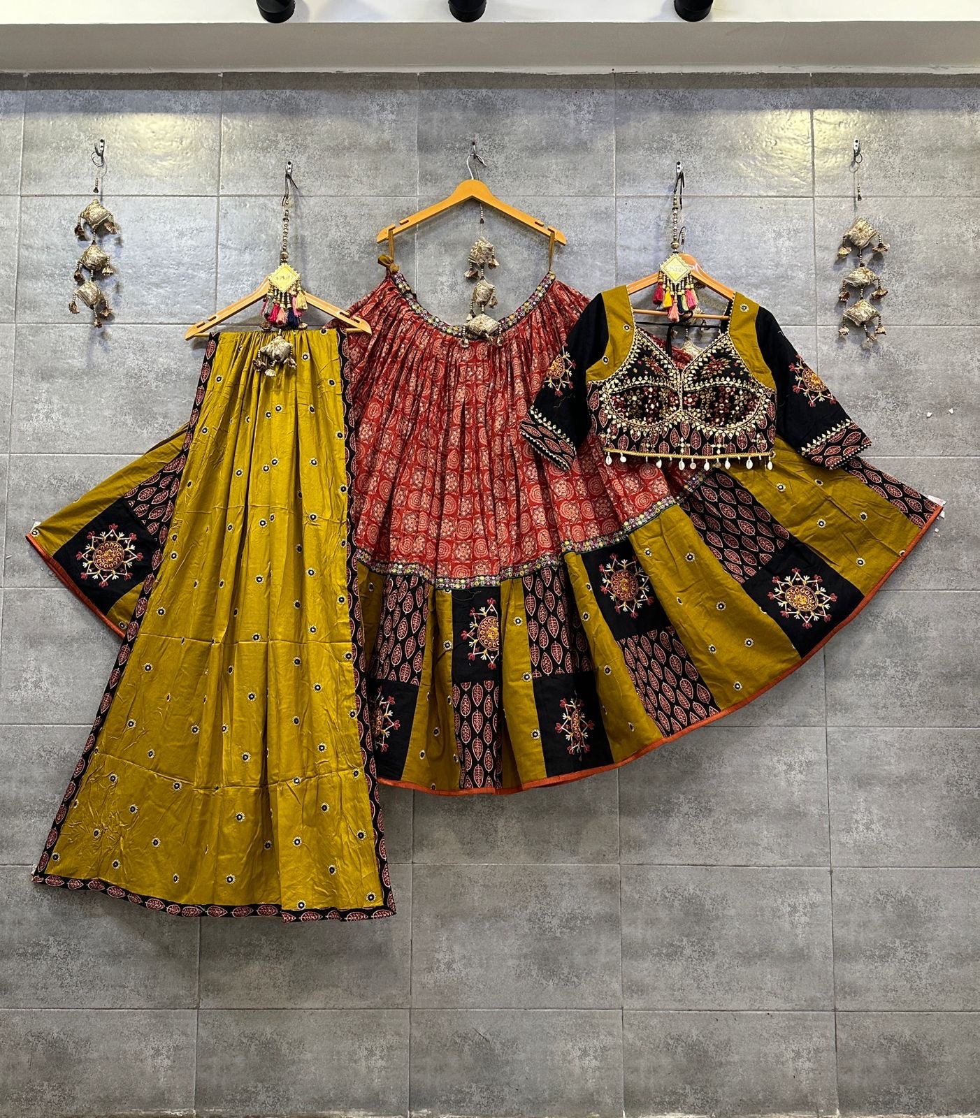 Pure Ikkat Cotton Gamthi Work Navratri Special Chaniya Choli - Premium from Ethenika.com - Just INR 6590! Shop now at Ethenika.com