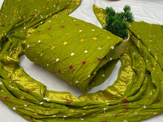 Cotton Satin Self Color Bandhani Material - Premium  from Ethenika.com - Just INR 1390! Shop now at Ethenika.com