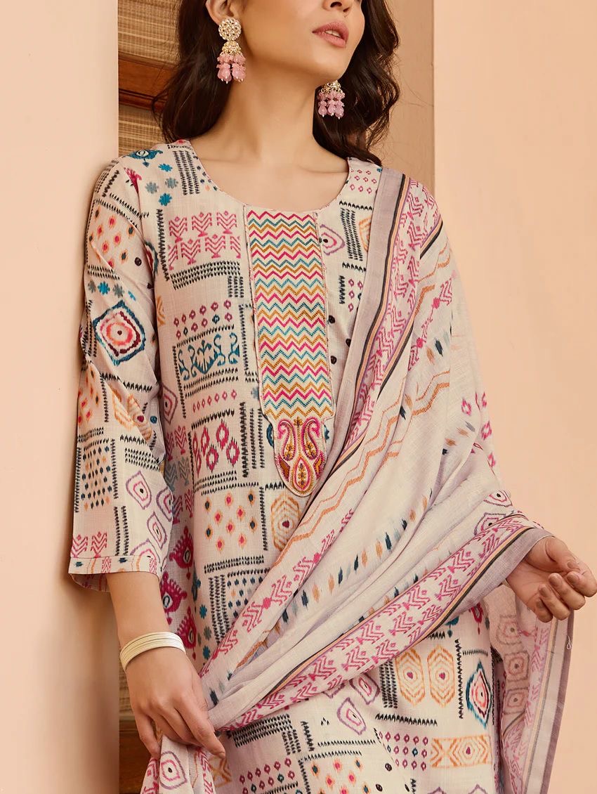 Cotton Summer Special Digital Printed Kurti Pant Dupatta Set - Premium from Ethenika.com - Just INR 1890! Shop now at Ethenika.com