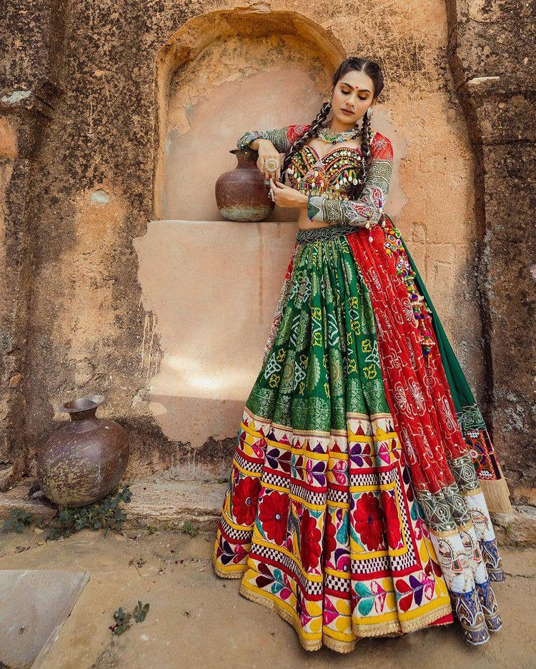 Butter Silk Heavy Gujrati Kutchi work Navratri Special Chaniya Choli