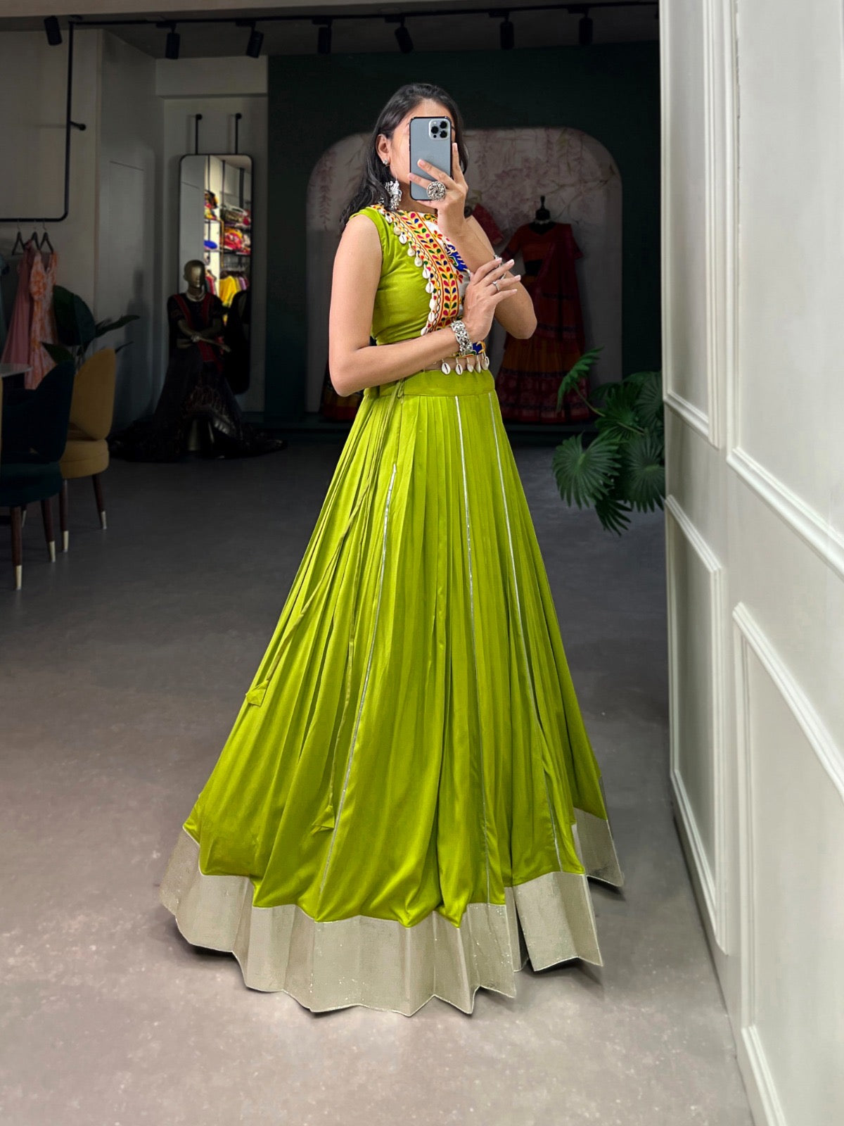 Reyon Gamthi work Navratri Special Lehenga Blouse Set - Premium from Ethenika.com - Just INR 2690! Shop now at Ethenika.com