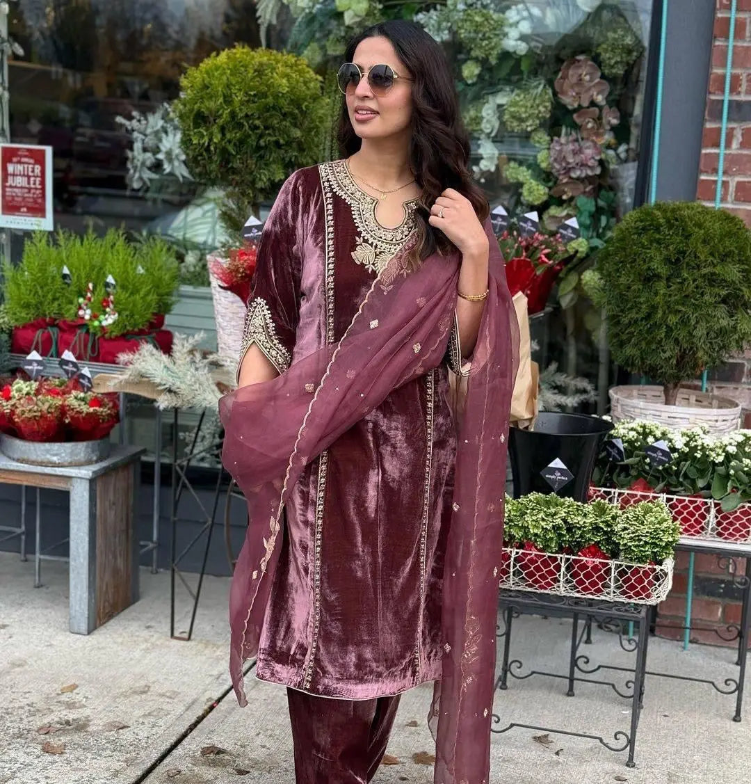 Premium Ethenika Winter Wear Velvet Suit - Premium from Ethenika.com - Just INR 2990! Shop now at Ethenika.com