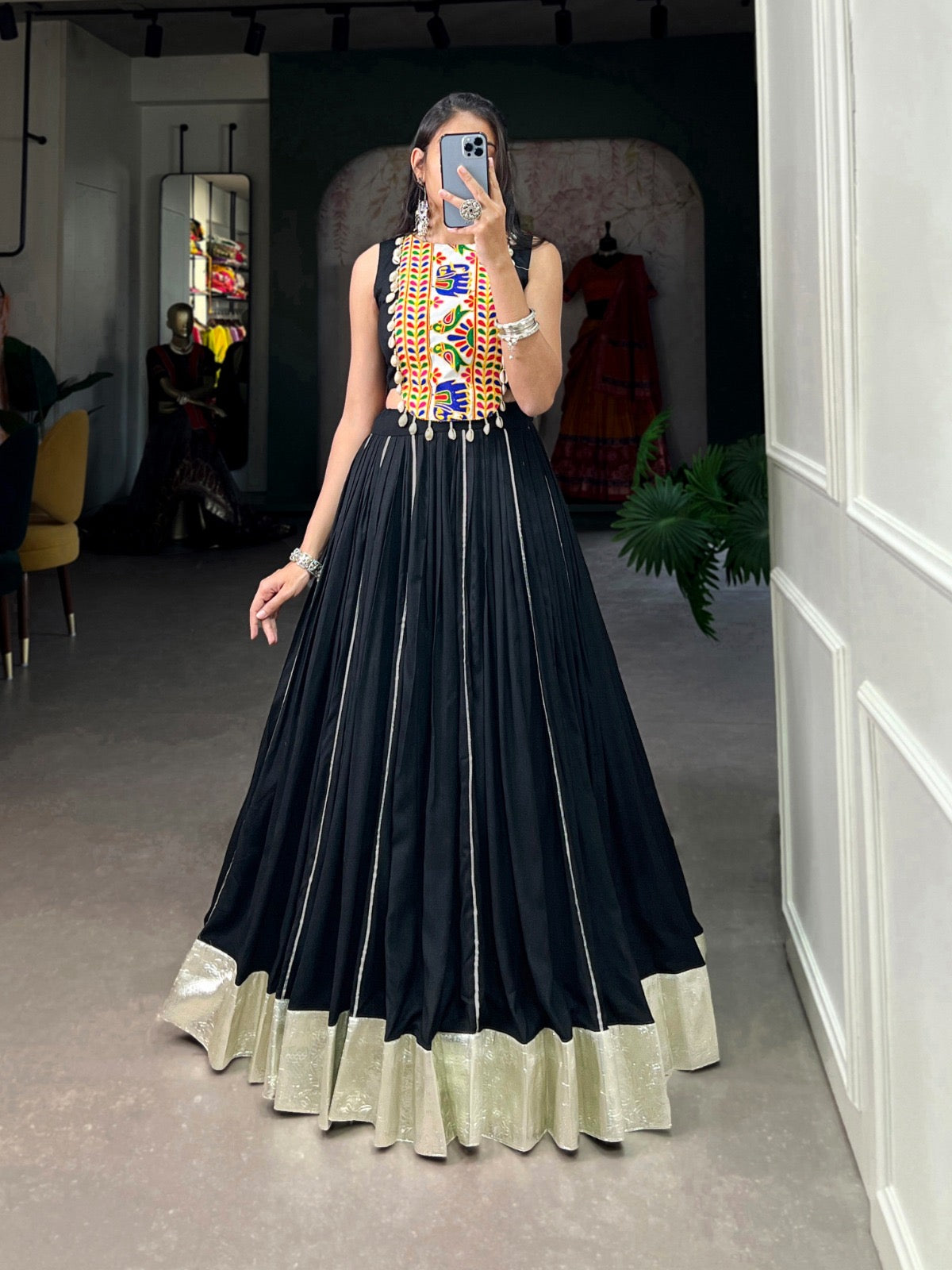 Reyon Gamthi work Navratri Special Lehenga Blouse Set - Premium from Ethenika.com - Just INR 2690! Shop now at Ethenika.com