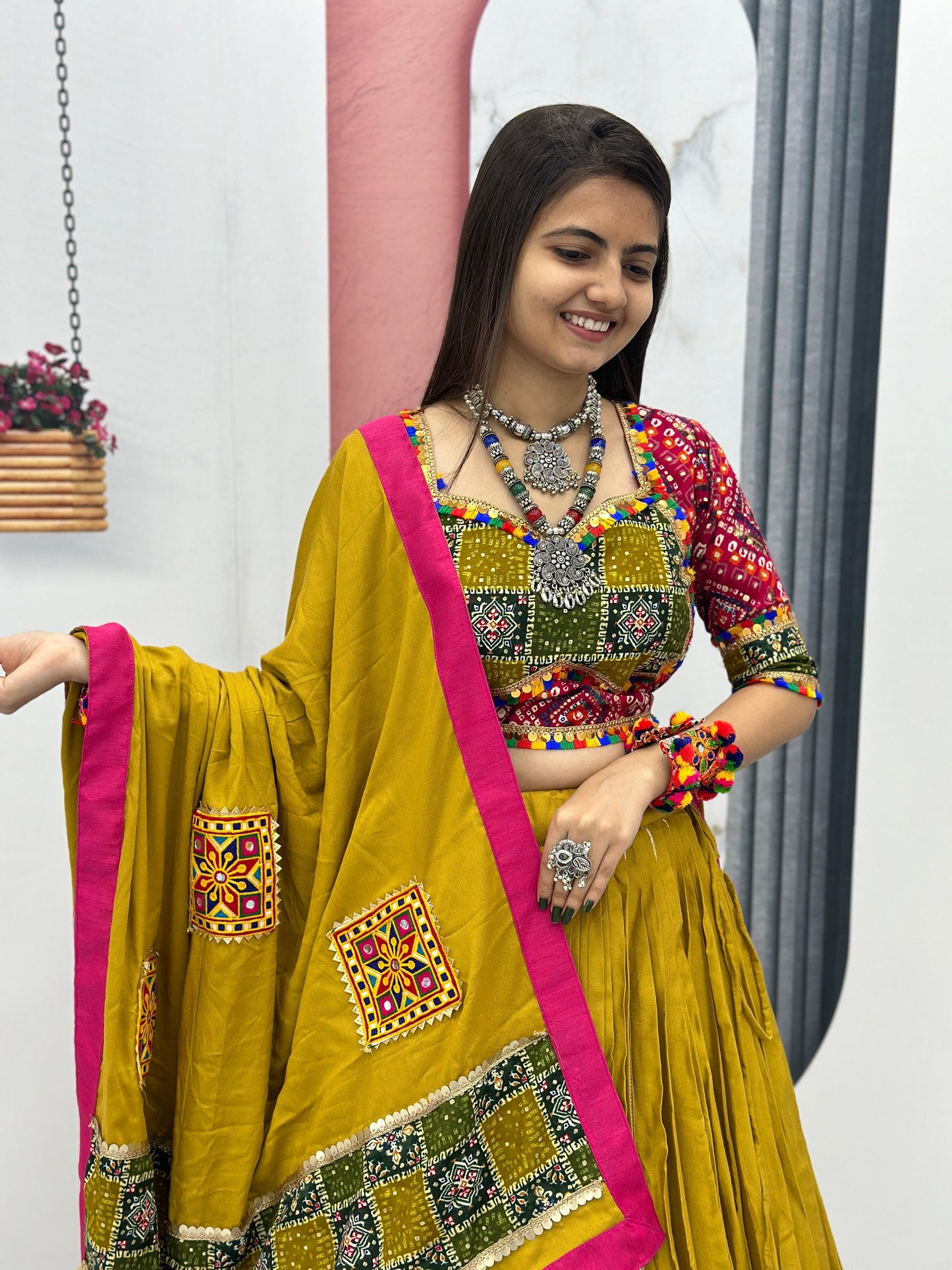 Pure Cotton Foil Print Lace work Navratri Special Chaniya Choli - Premium from Ethenika.com - Just INR 4990! Shop now at Ethenika.com