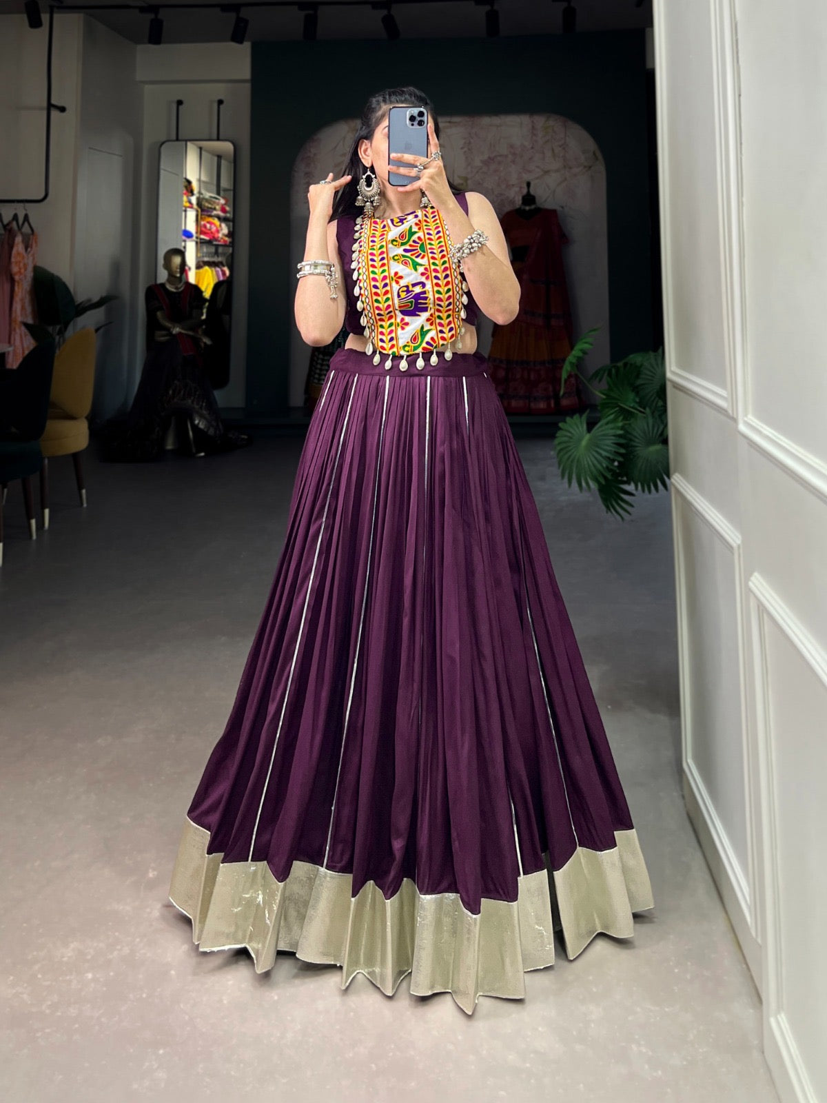 Reyon Gamthi work Navratri Special Lehenga Blouse Set - Premium from Ethenika.com - Just INR 2690! Shop now at Ethenika.com