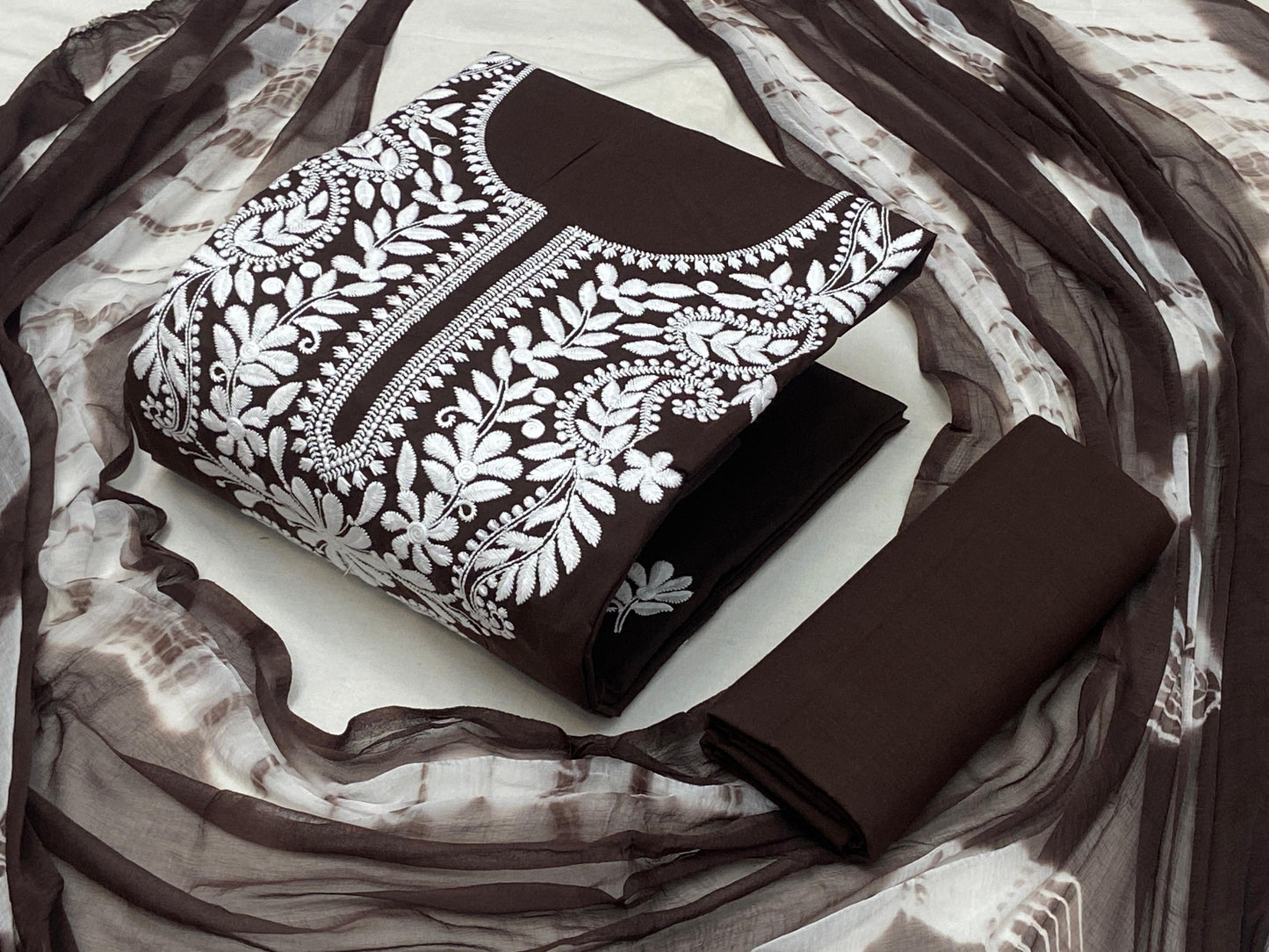 Thread Embroidery Lukhnavi work Dress Material - Premium from Ethenika.com - Just INR 1490! Shop now at Ethenika.com