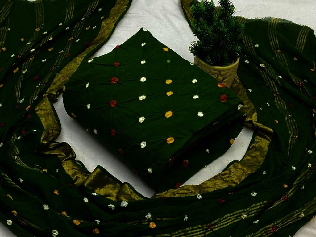 Cotton Satin Self Color Bandhani Material - Premium from Ethenika.com - Just INR 1390! Shop now at Ethenika.com