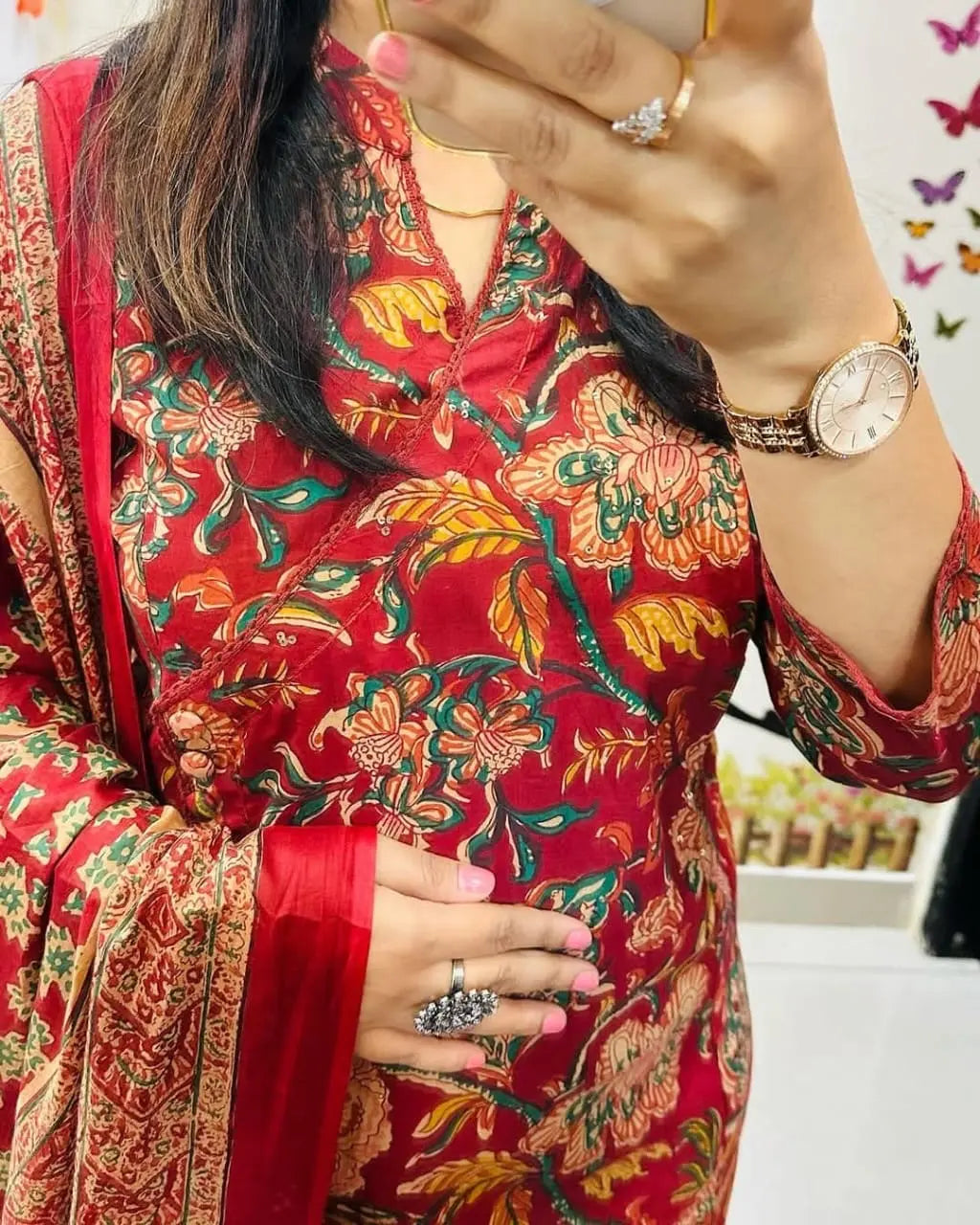 Ethenika Beautifull Digital Floral Print Kurti Pant Dupatta Set - Premium from Ethenika.com - Just INR 1990! Shop now at Ethenika.com