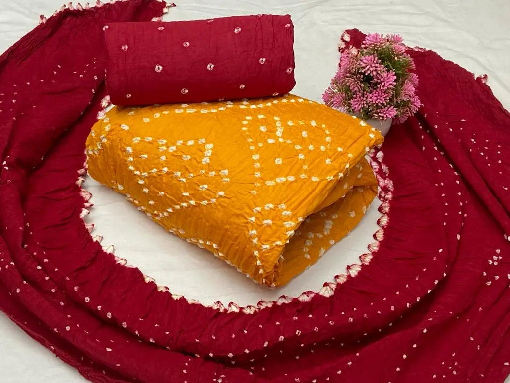 Soft Cotton Hand Crafted Kutch Bandhani Dress Material (Unstitched) - Premium from Ethenika.com - Just INR 1590! Shop now at Ethenika.com