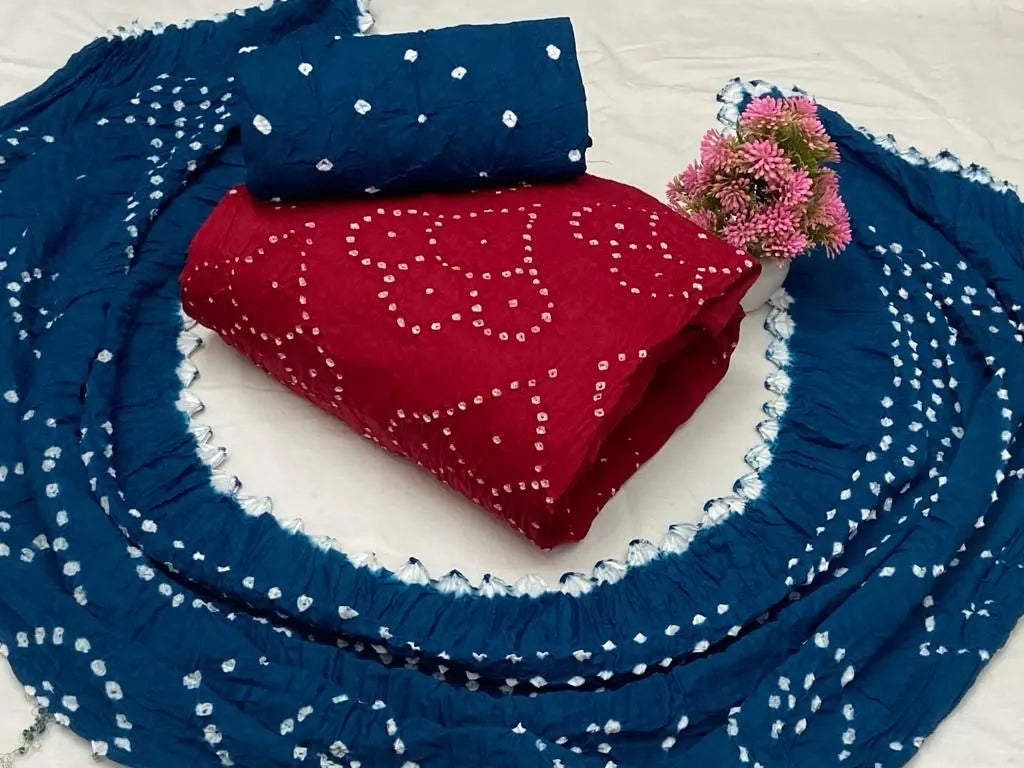 Soft Cotton Hand Crafted Kutch Bandhani Dress Material (Unstitched) - Premium from Ethenika.com - Just INR 1590! Shop now at Ethenika.com