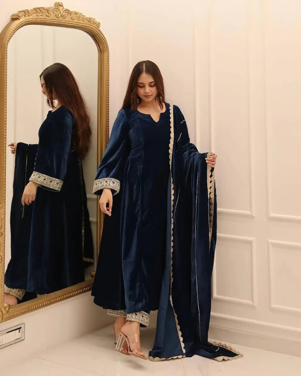 Ethenika Premium Ready to wear Velvet Suit - Premium  from Ethenika.com  - Just INR 2990! Shop now at Ethenika.com