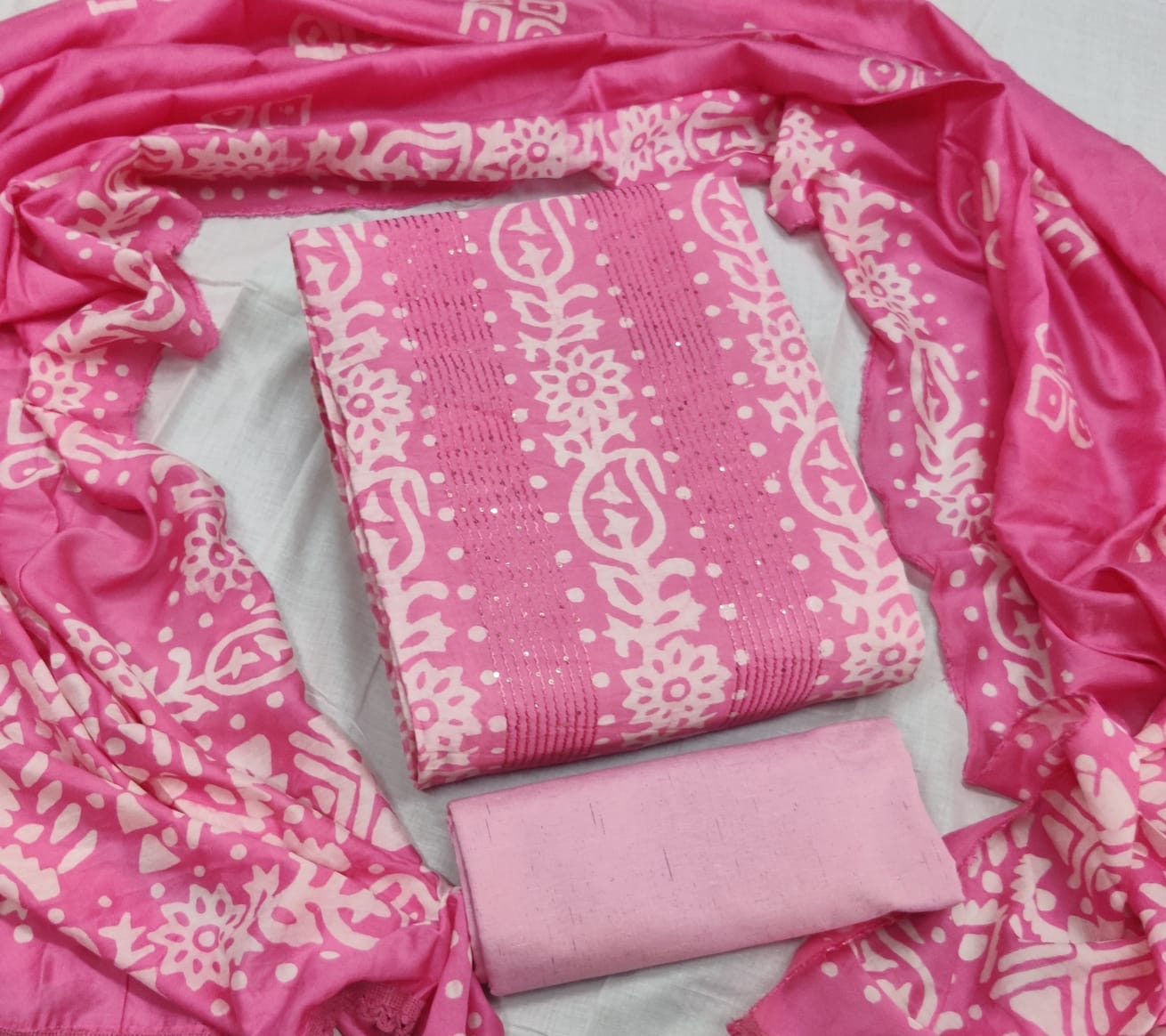 Silk Anchor Stitching Batik Dress Material (Unstitched) - Premium from Ethenika.com - Just INR 1790! Shop now at Ethenika.com