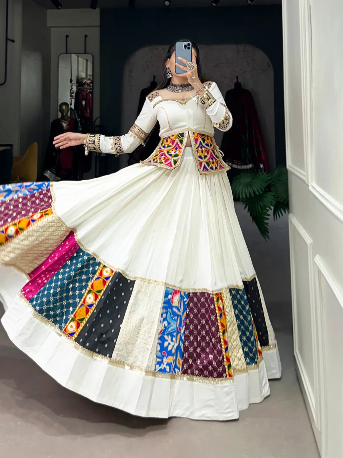 Rayon gamthi work White Concept Navratri Special Chaniya Choli - Premium  from Ethenika.com - Just INR 5590! Shop now at Ethenika.com