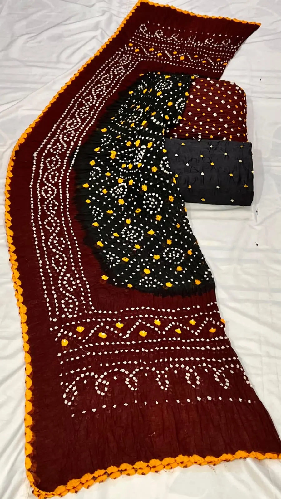 Cotton Satin Original Kutchi Bandhani Dress Material - Premium  from Ethenika.com - Just INR 2190! Shop now at Ethenika.com