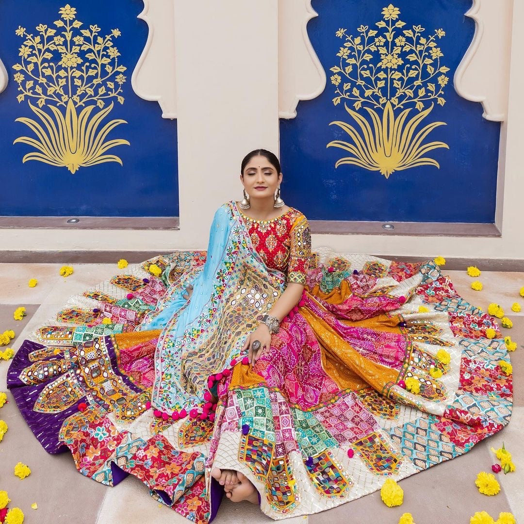 Muslin Digital Print with Kutch Tredition work Chaniya Choli - Premium from Ethenika.com - Just INR 3990! Shop now at Ethenika.com