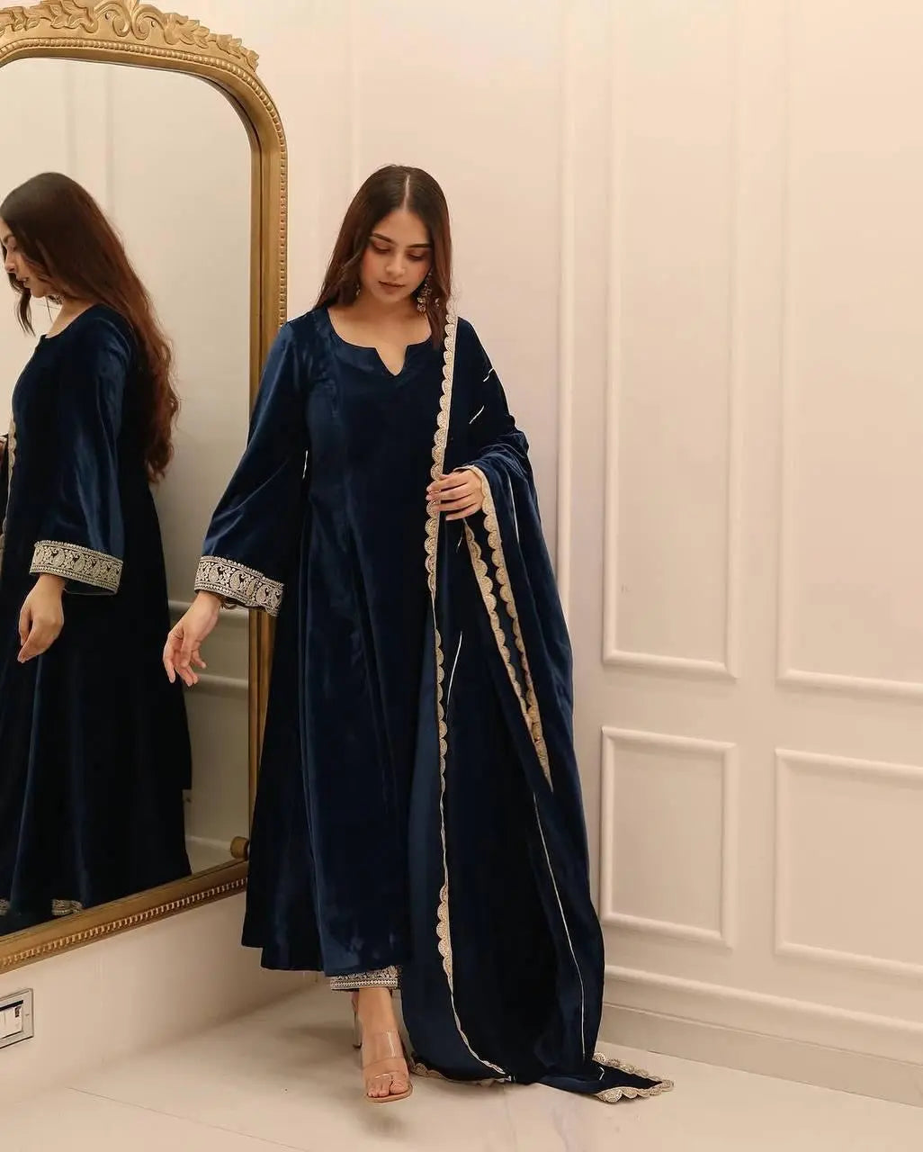 Ethenika Premium Ready to wear Velvet Suit - Premium  from Ethenika.com  - Just INR 2990! Shop now at Ethenika.com