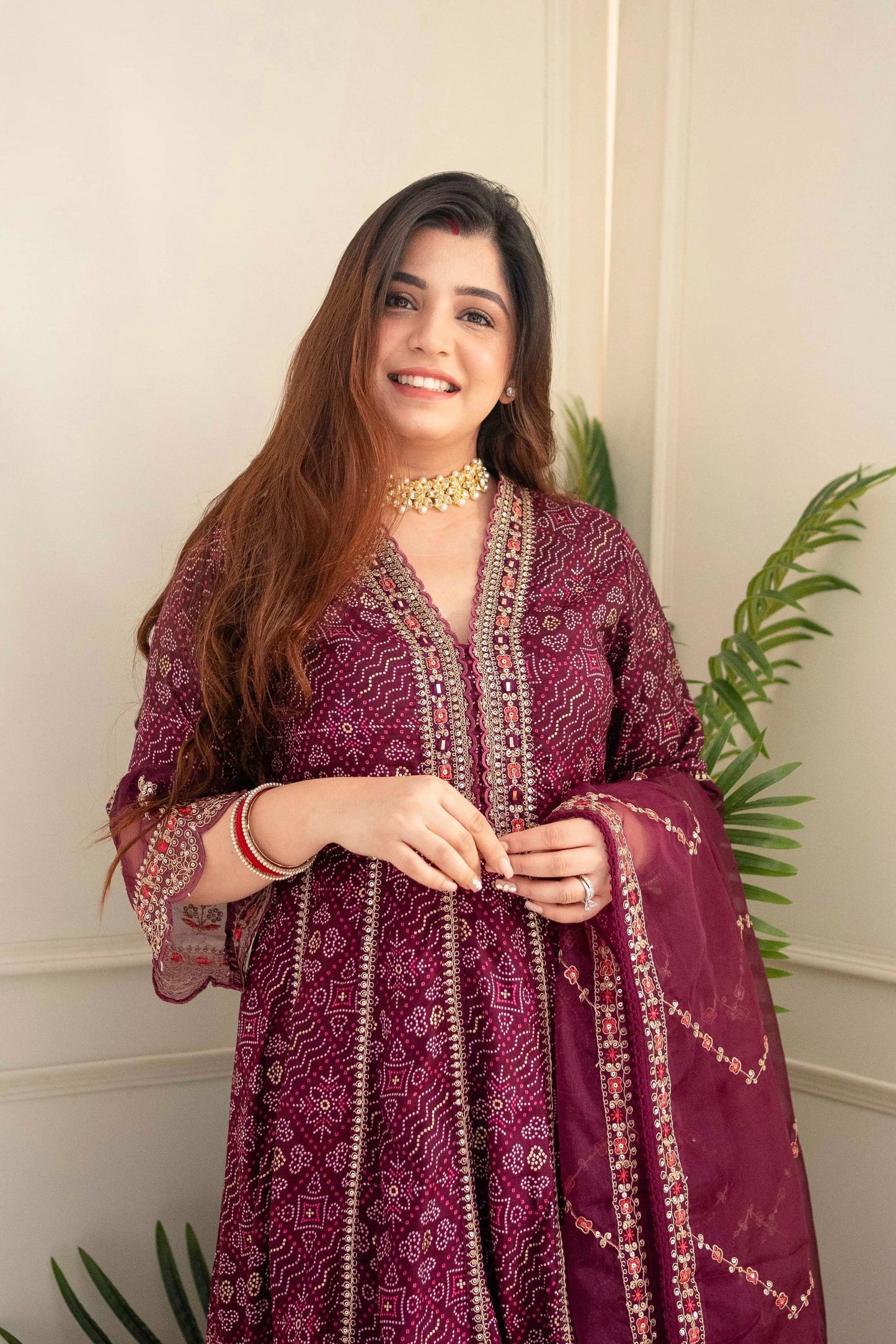 Premium Zari Weaving Printed Kurti Pant Dupatta Set (Stitched) - Premium from Ethenika.com - Just INR 2590! Shop now at Ethenika.com