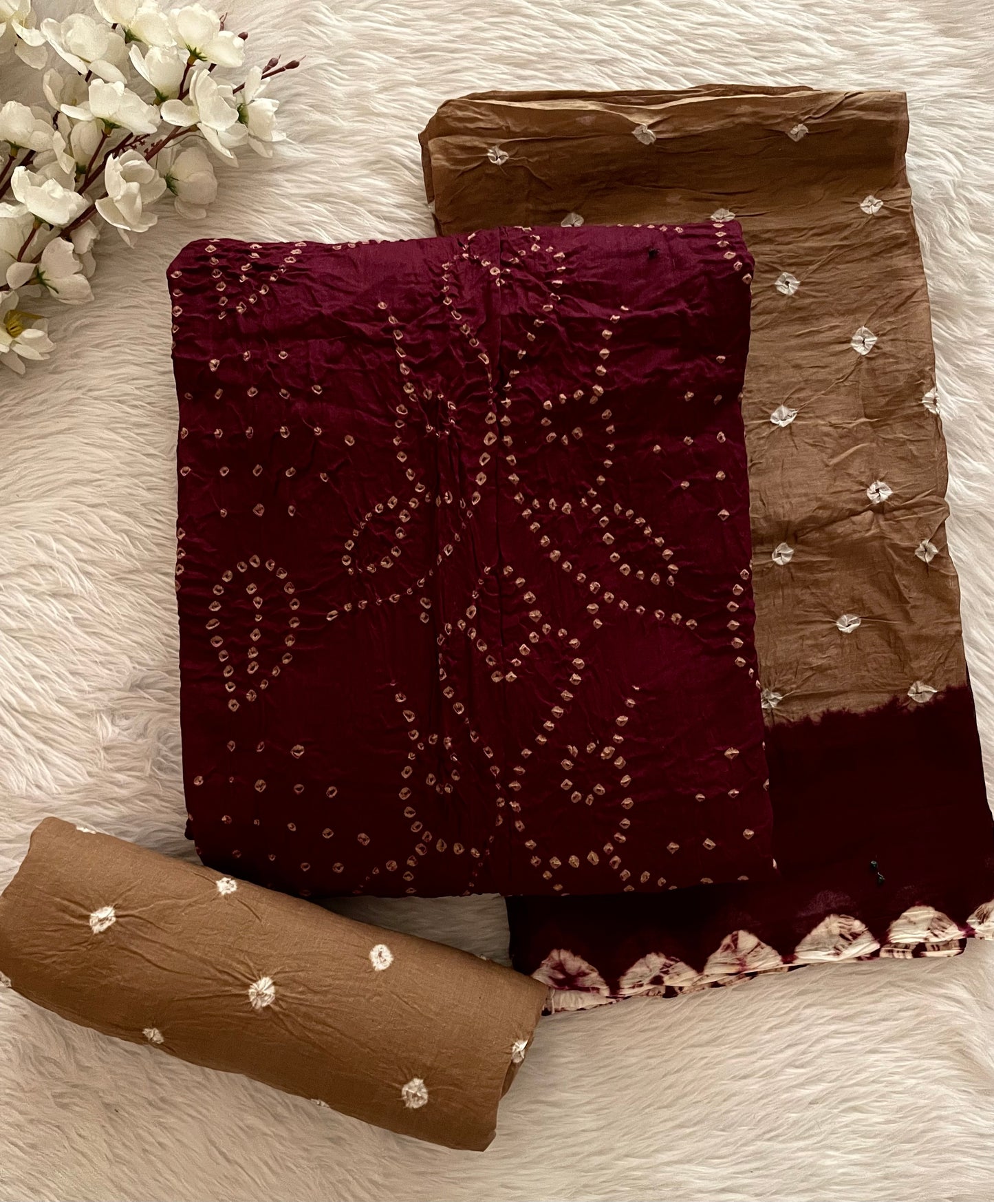 Cotton Satin Multicolor Kutch Bandhani Dress Material (Unstitched) - Premium from Ethenika.com - Just INR 1890! Shop now at Ethenika.com