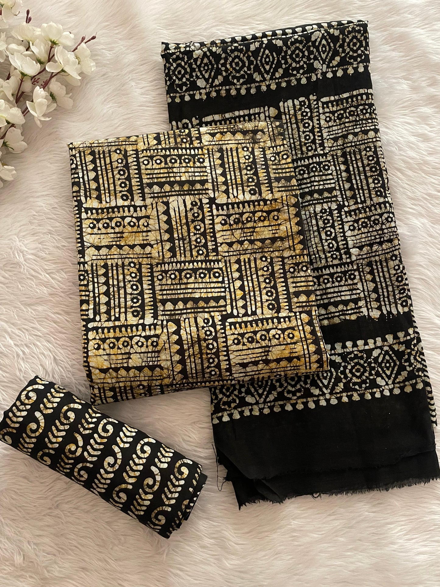 Cotton Hand Block Wax Batik Dress Material (Unstitched) - Premium  from Ethenika.com  - Just INR 1590! Shop now at Ethenika.com