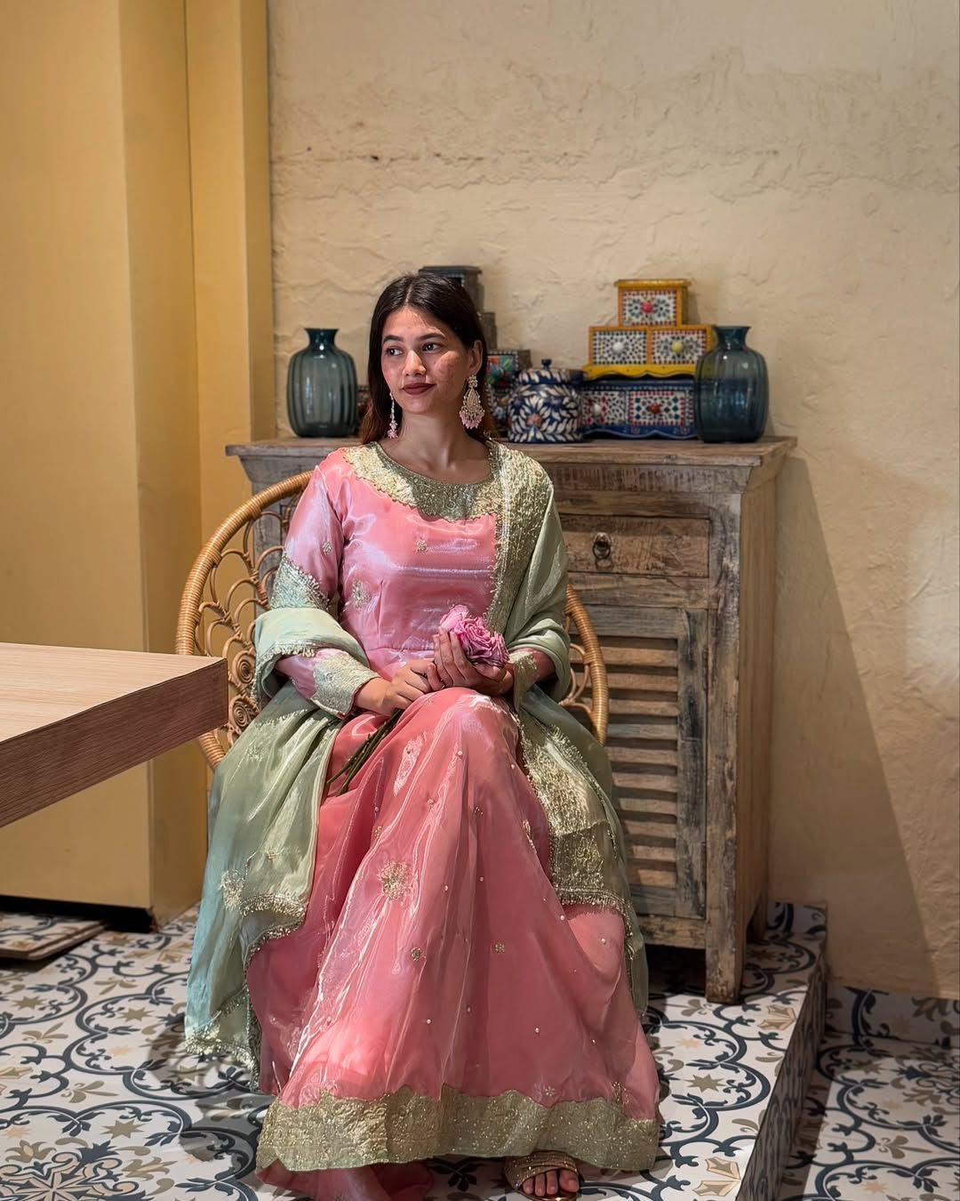 Ethenika Special Sequence Embroidery Moti work Flair Kurti Pant Dupatta Set (Stitched) - Premium from Ethenika.com - Just INR 2990! Shop now at Ethenika.com