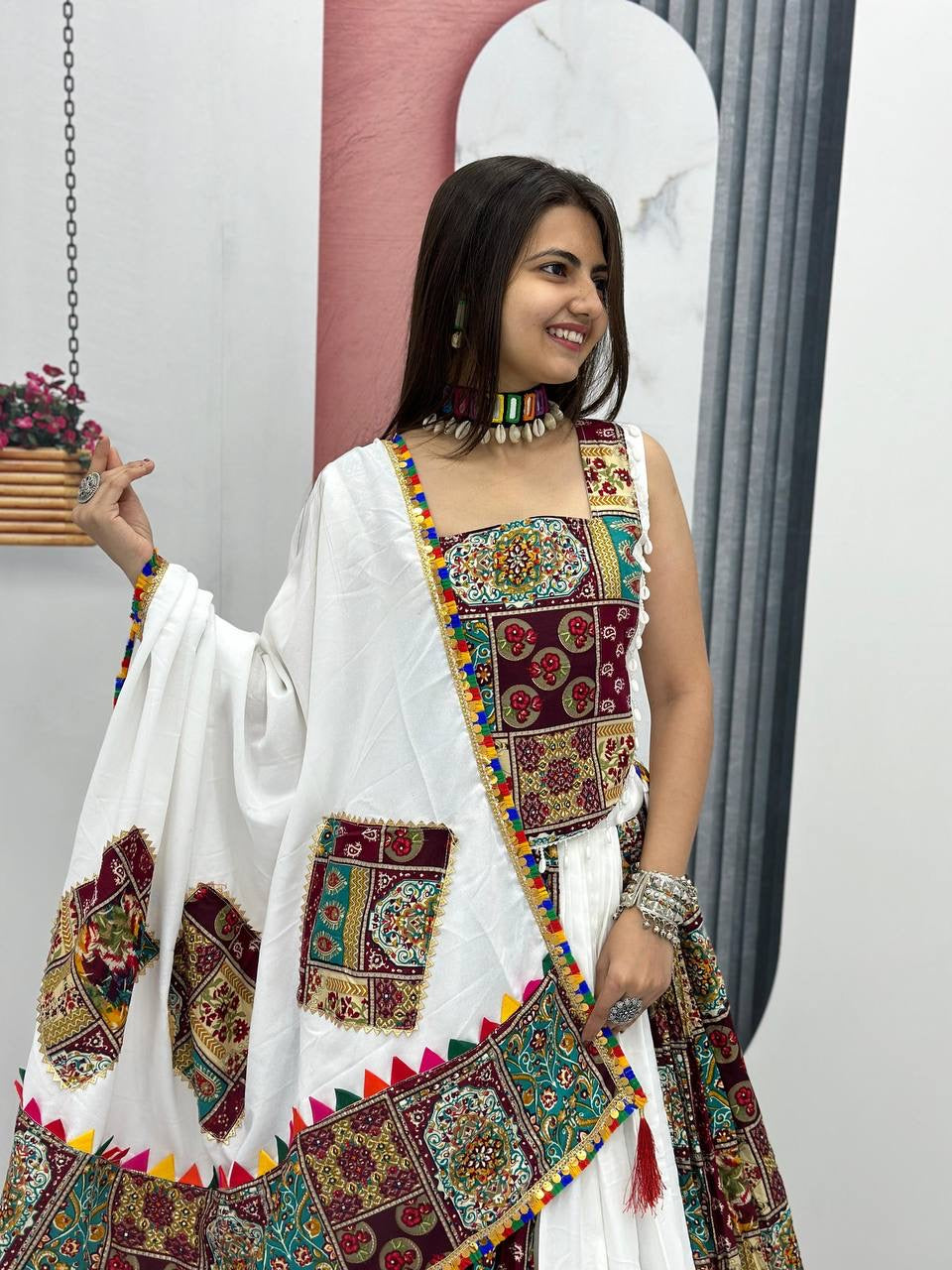 Pure Cotton White Concept Navratri Special Chaniya Choli - Premium from Ethenika.com - Just INR 4990! Shop now at Ethenika.com