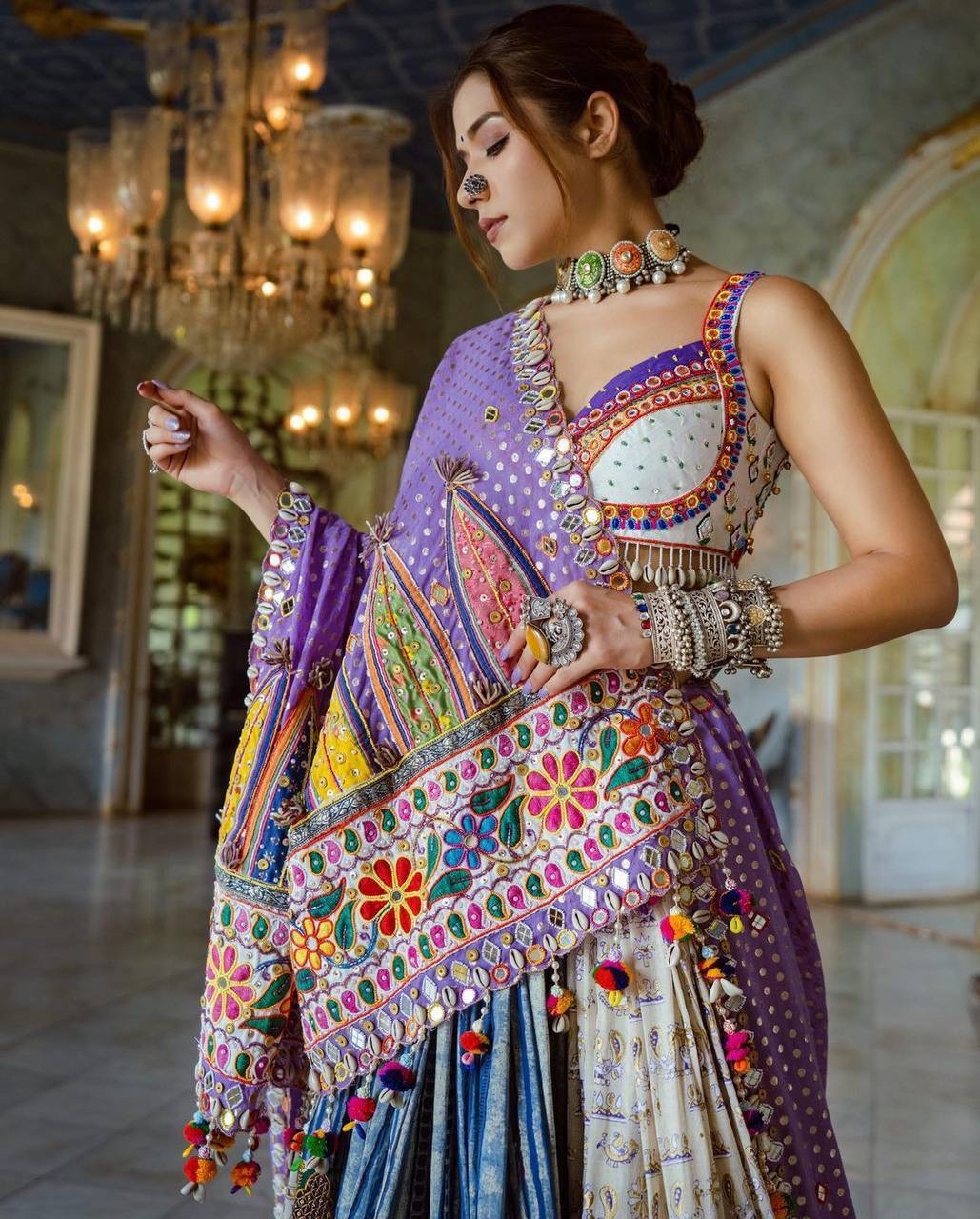 Butter Silk Navratri Special Lavender color Chaniya Choli - Premium from Ethenika.com - Just INR 2790! Shop now at Ethenika.com