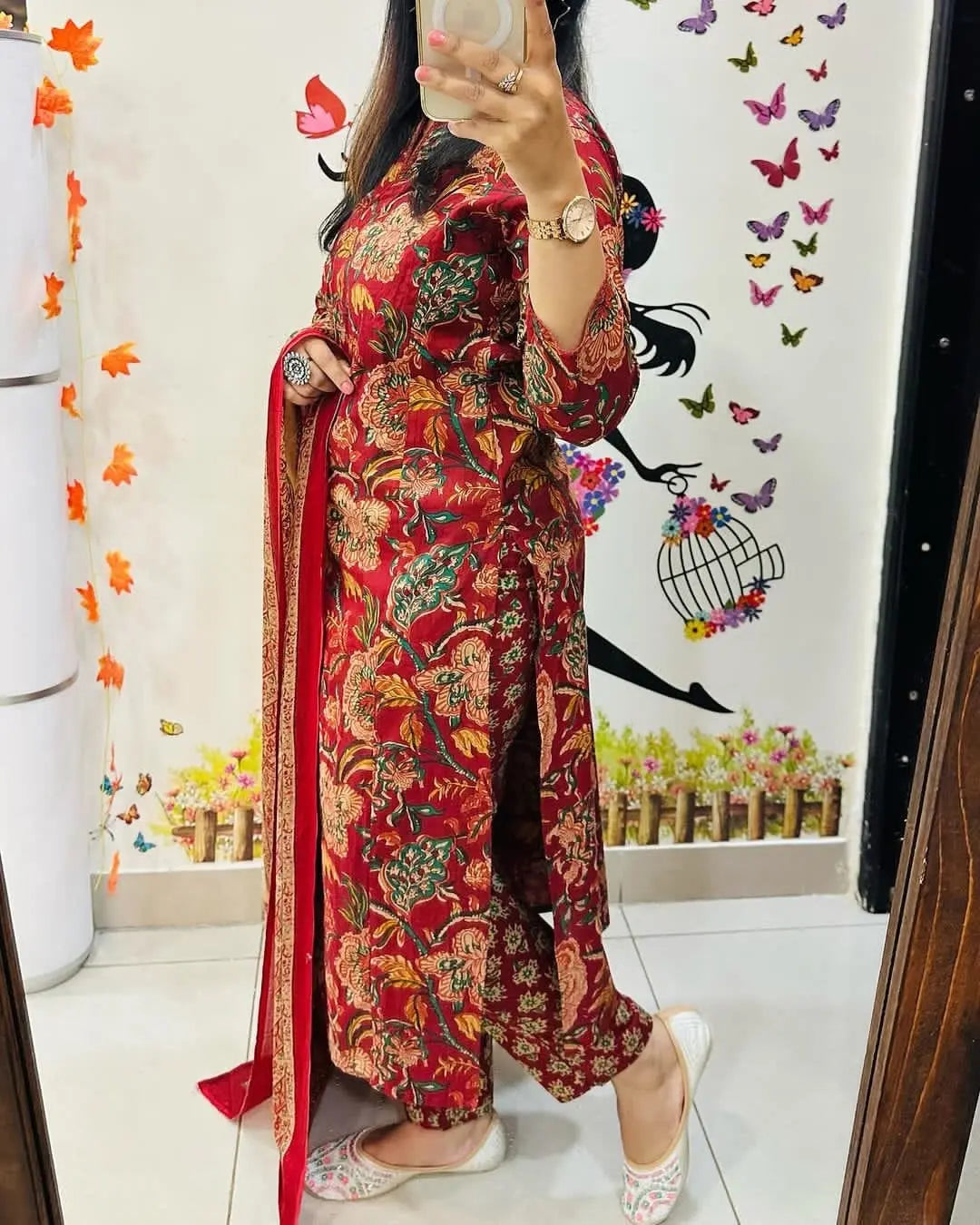 Ethenika Beautifull Digital Floral Print Kurti Pant Dupatta Set - Premium from Ethenika.com - Just INR 1990! Shop now at Ethenika.com