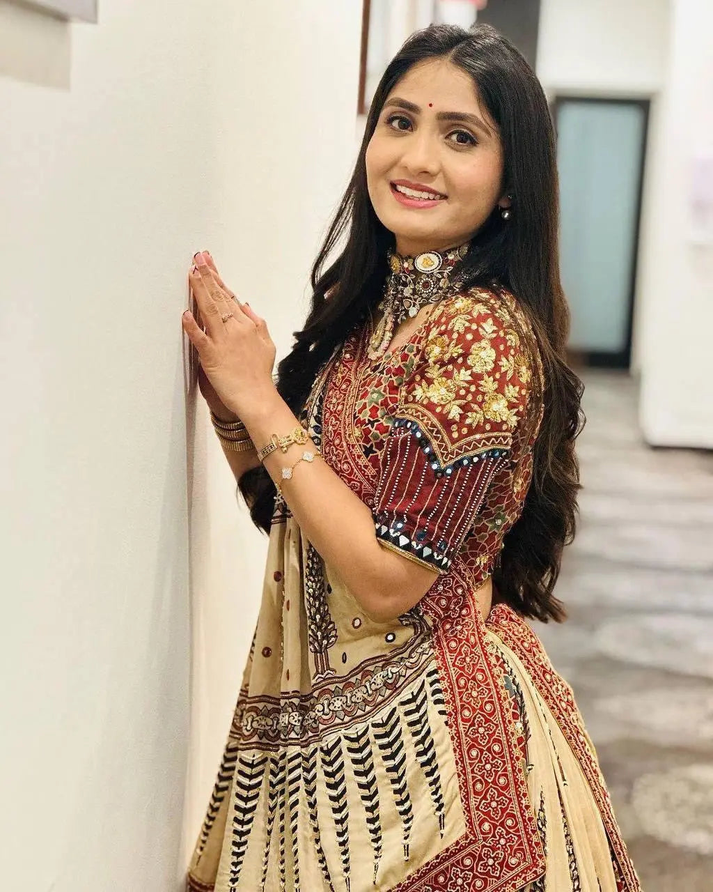 Heavy Muslin Digital Print Mirror Work Navratri Chaniya Choli - Premium from Ethenika.com - Just INR 2790! Shop now at Ethenika.com