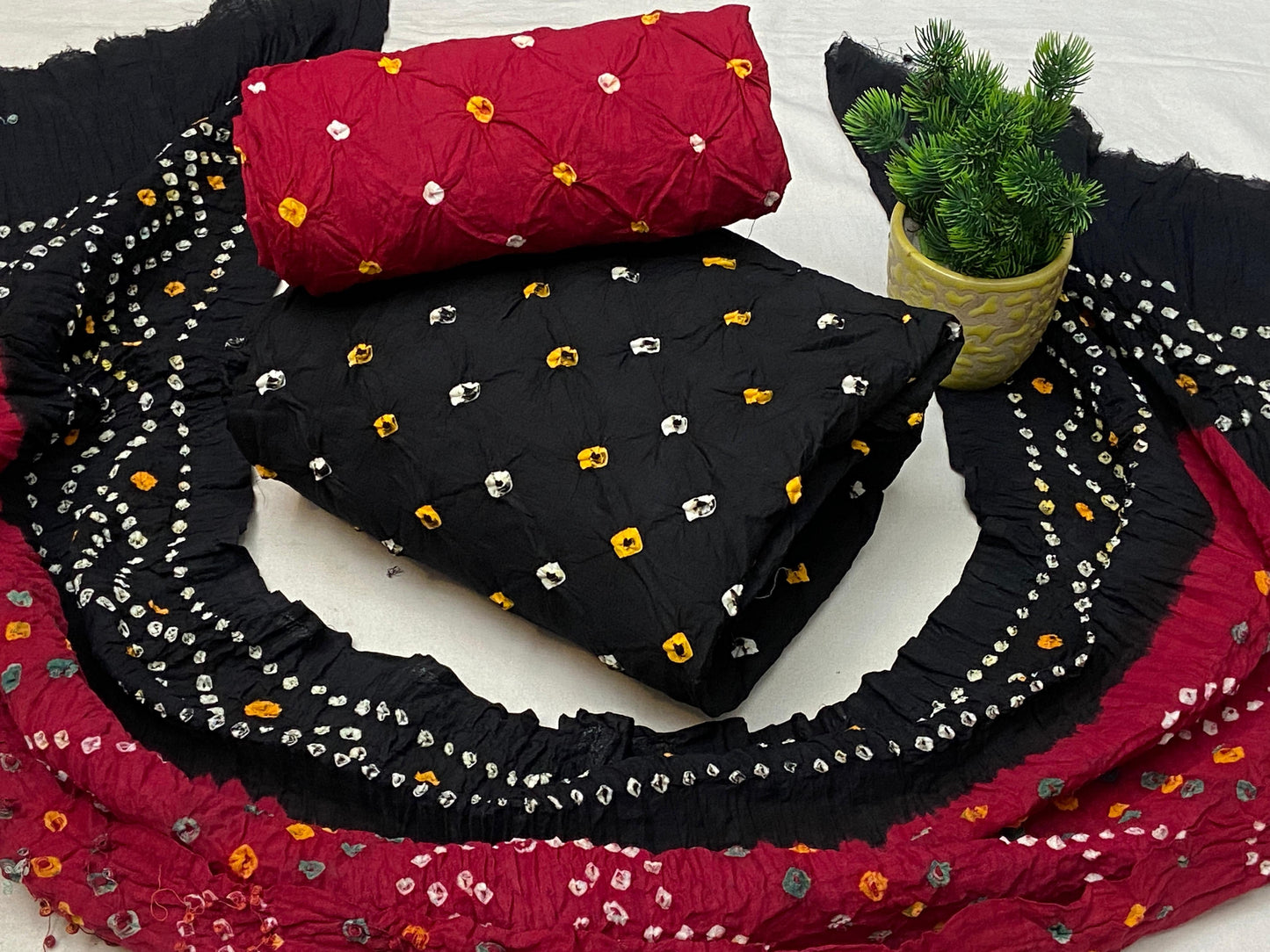 Cotton Bandhani Dress Material - Premium from Ethenika.com - Just INR 1590! Shop now at Ethenika.com