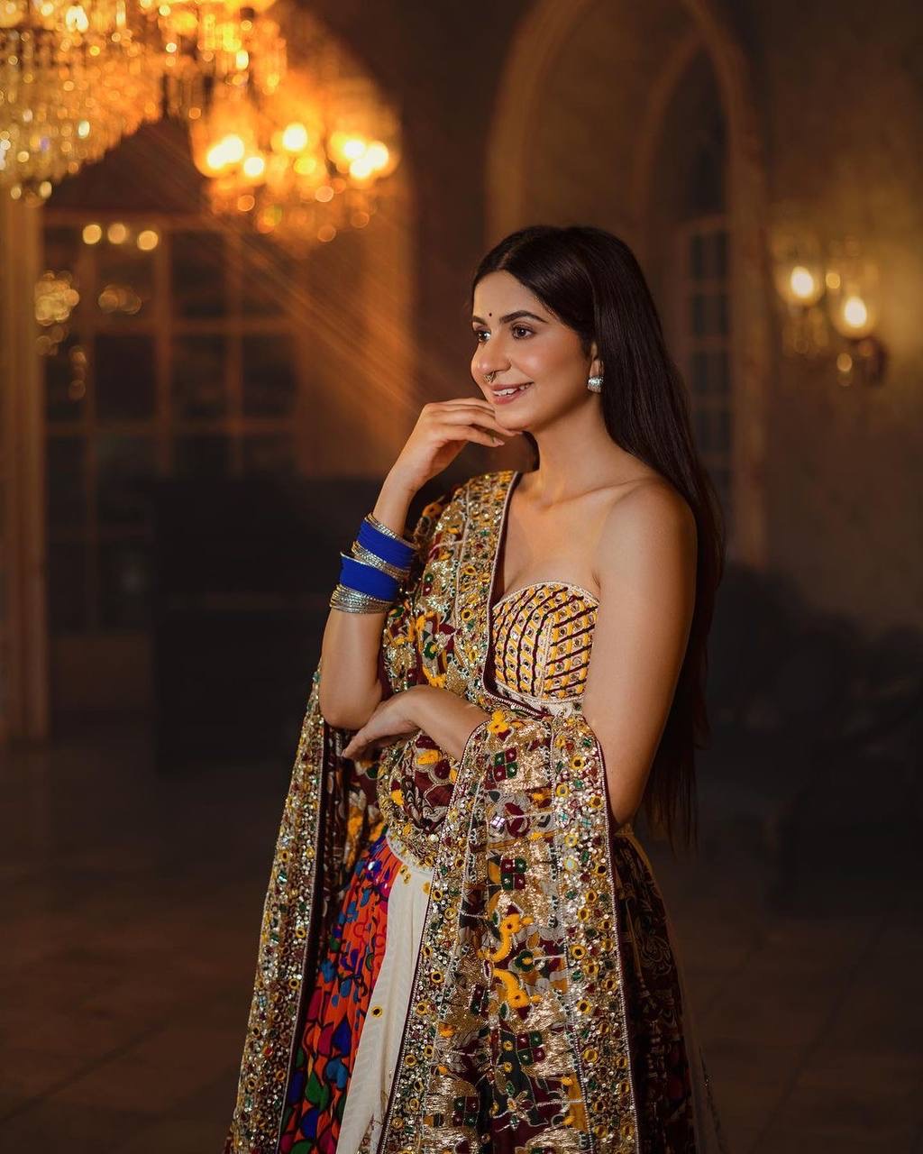 Muslin Mirror Work with digital print Navratri Special Chaniya Choli - Premium from Ethenika.com - Just INR 3090! Shop now at Ethenika.com