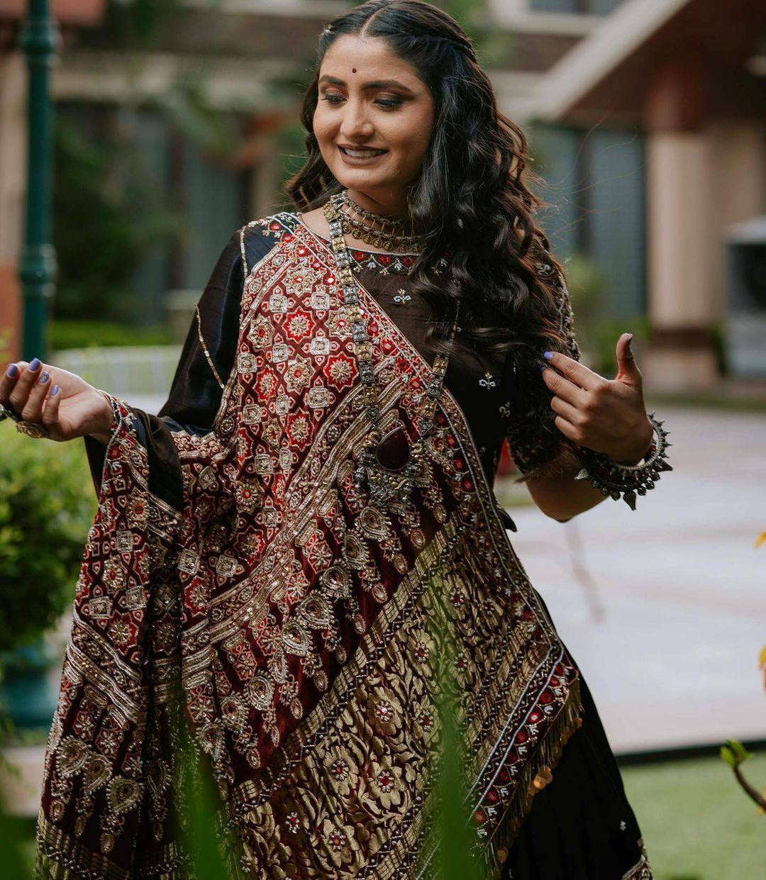 Heavy Muslin Real Mirror work Digital Print Chaniya Choli - Premium from Ethenika.com - Just INR 2790! Shop now at Ethenika.com