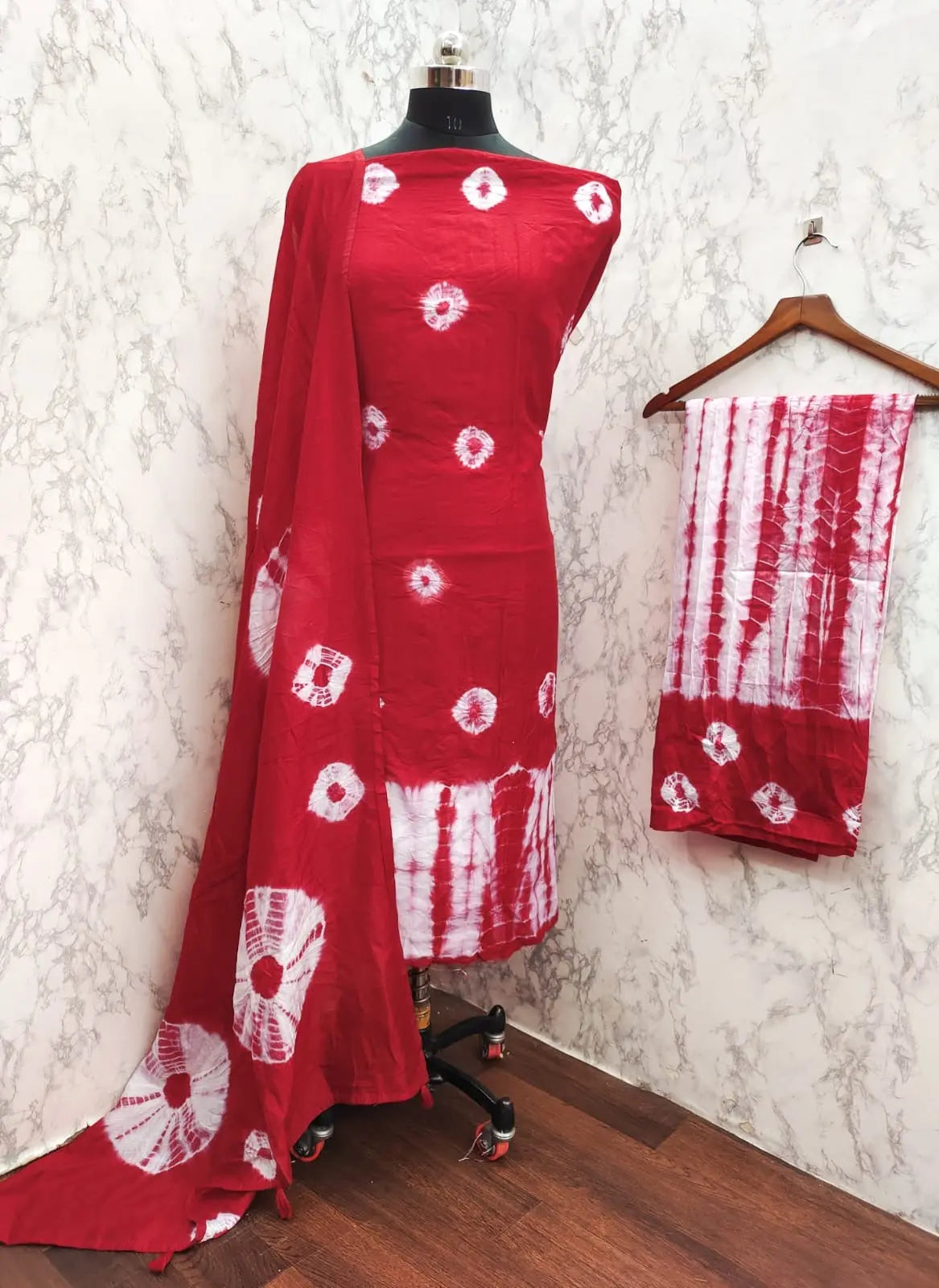 Cotton Shibori Bandhani Work Bandhani Dress Material (Unstitched) - Premium  from Ethenika.com - Just INR 1390! Shop now at Ethenika.com