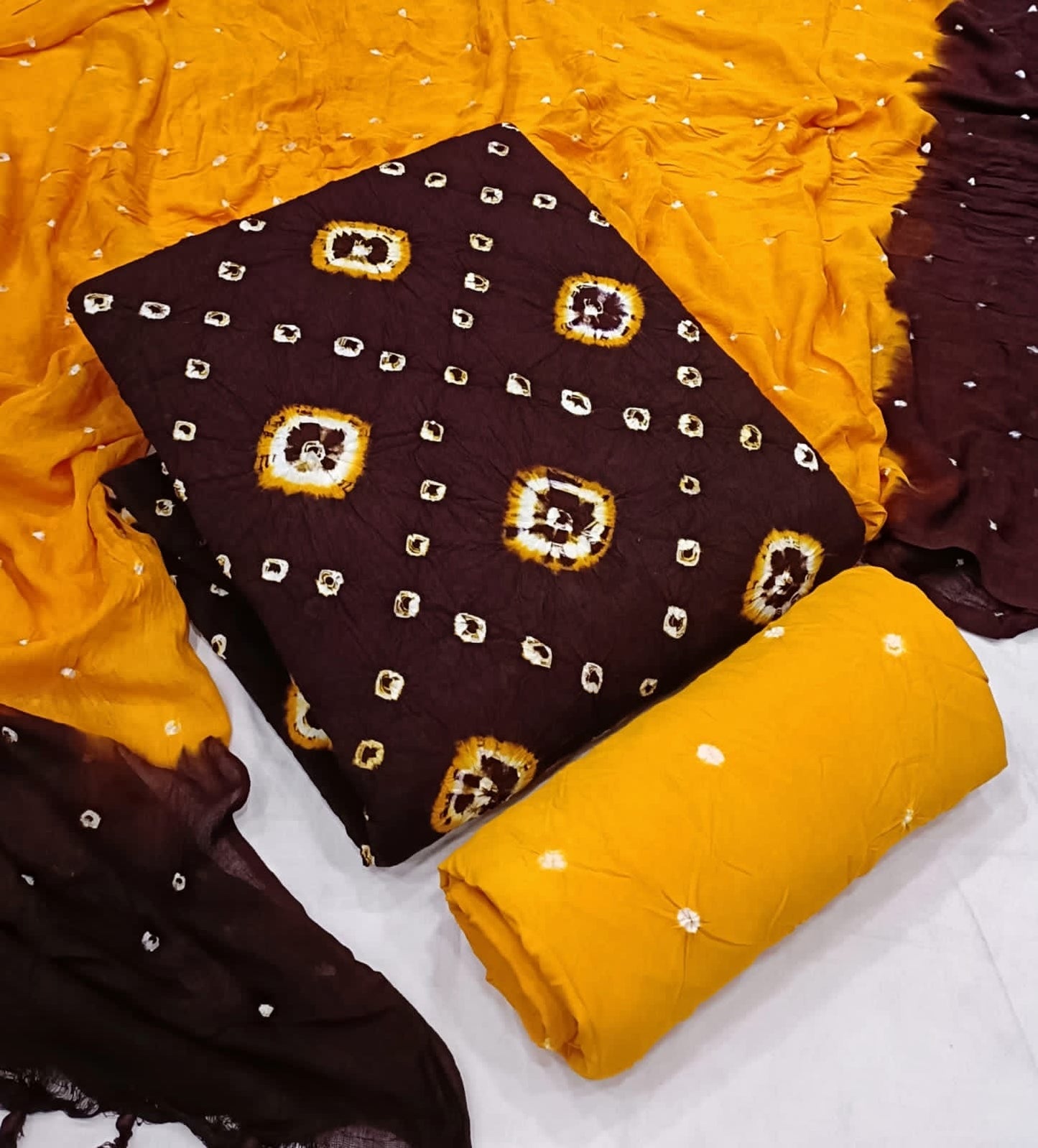 Cotton Tye and dye Bandhani Dress Material - Premium from Ethenika.com - Just INR 1390! Shop now at Ethenika.com