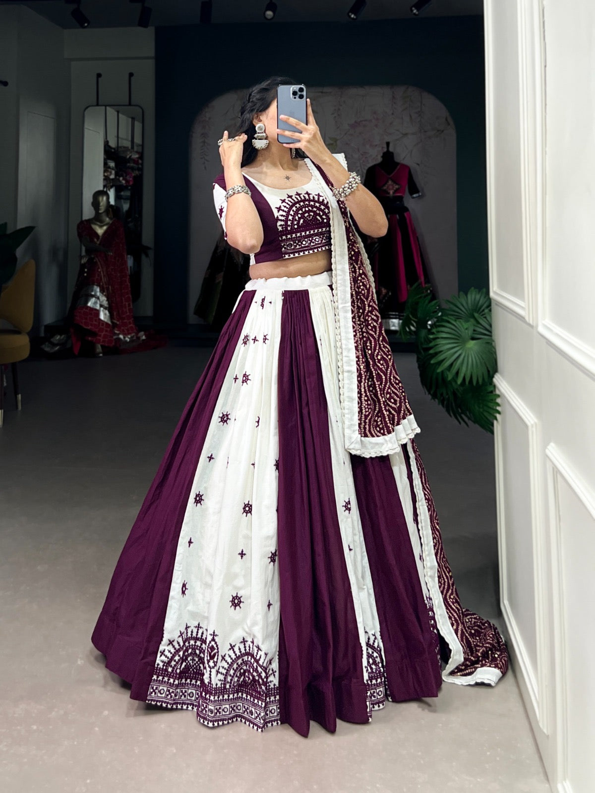 Pure Cotton Mirror Gamthi work Navratri special Chaniya Choli - Premium from Ethenika.com - Just INR 4990! Shop now at Ethenika.com