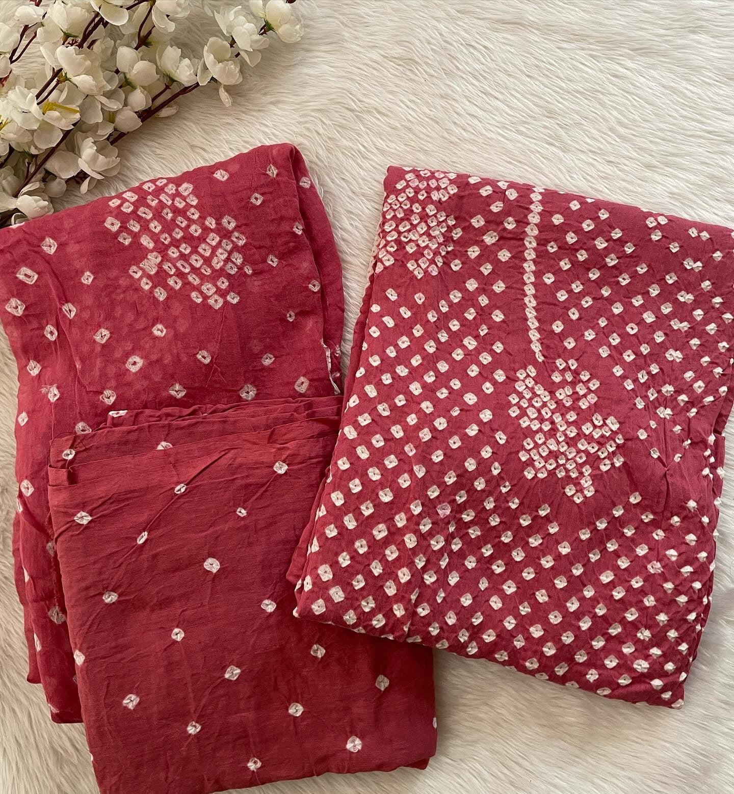 Cotton satin Self Color Hand Crafted Kutch Bandhani Dress Material - Premium  from Ethenika.com - Just INR 1390! Shop now at Ethenika.com