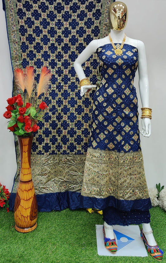 Dhupiyan Silk Jamevali Work Bandhani Dress Material - Premium  from Ethenika.com - Just INR 4990! Shop now at Ethenika.com