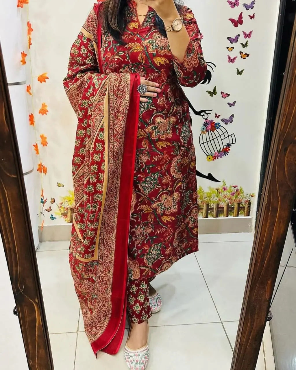Ethenika Beautifull Digital Floral Print Kurti Pant Dupatta Set - Premium from Ethenika.com - Just INR 1990! Shop now at Ethenika.com